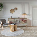 VEILED SUMMIT Aparador de 3 Portas em Efeito Carvalho