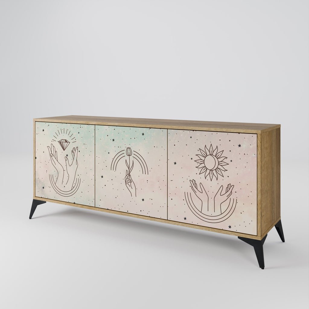 DELICATE BEAUTY 3-Door Sideboard in Oak Effect