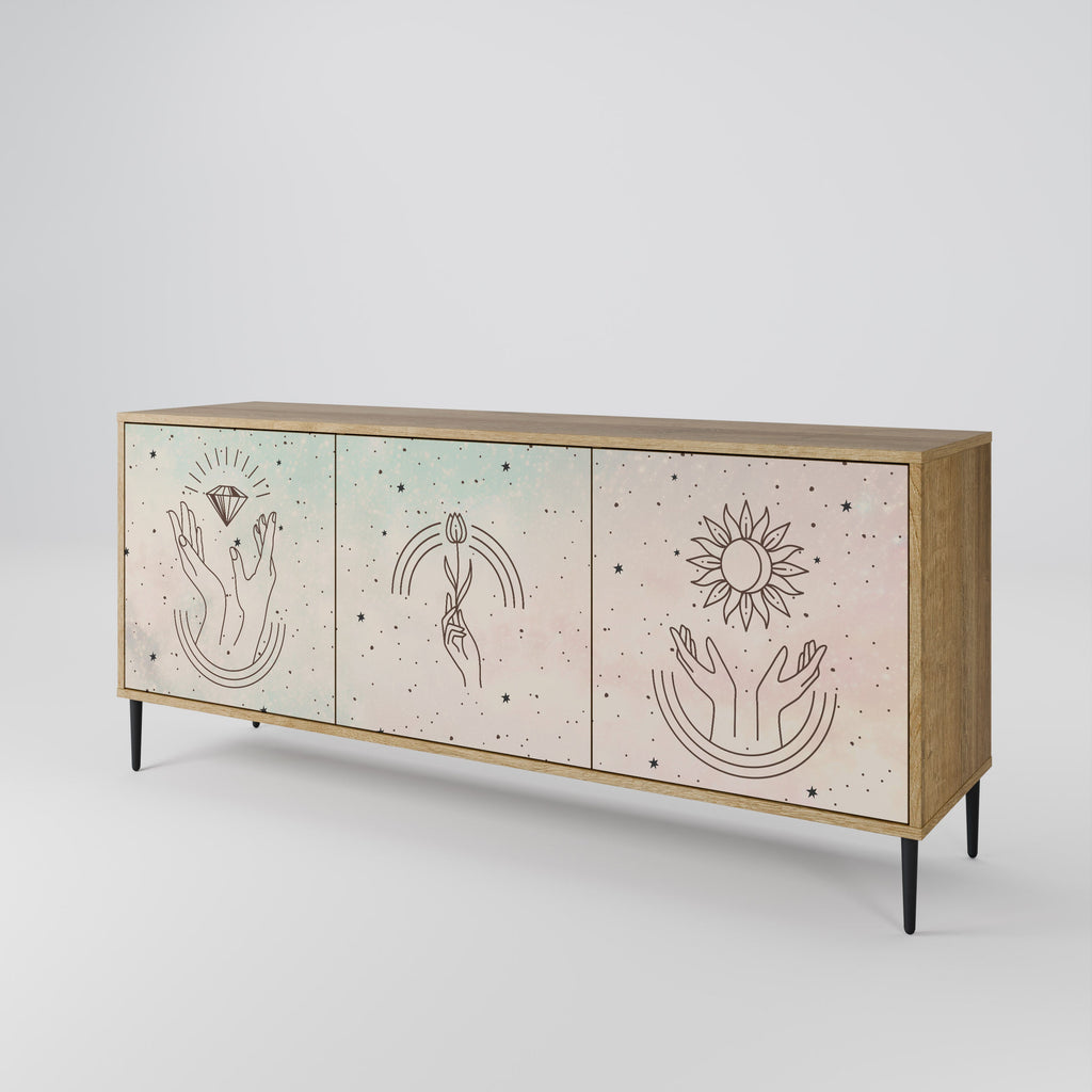 DELICATE BEAUTY 3-Door Sideboard in Oak Effect