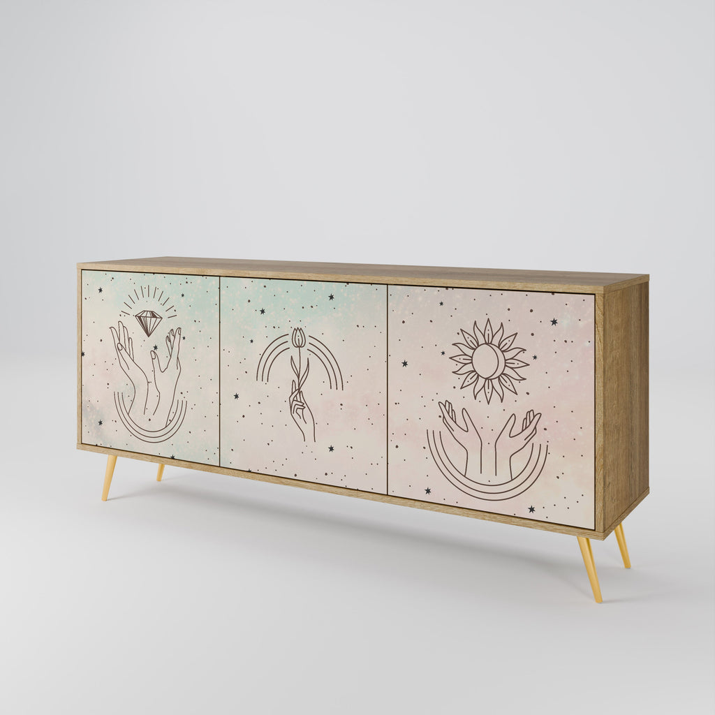 DELICATE BEAUTY 3-Door Sideboard in Oak Effect