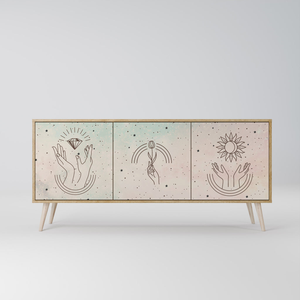 DELICATE BEAUTY 3-Door Sideboard in Oak Effect