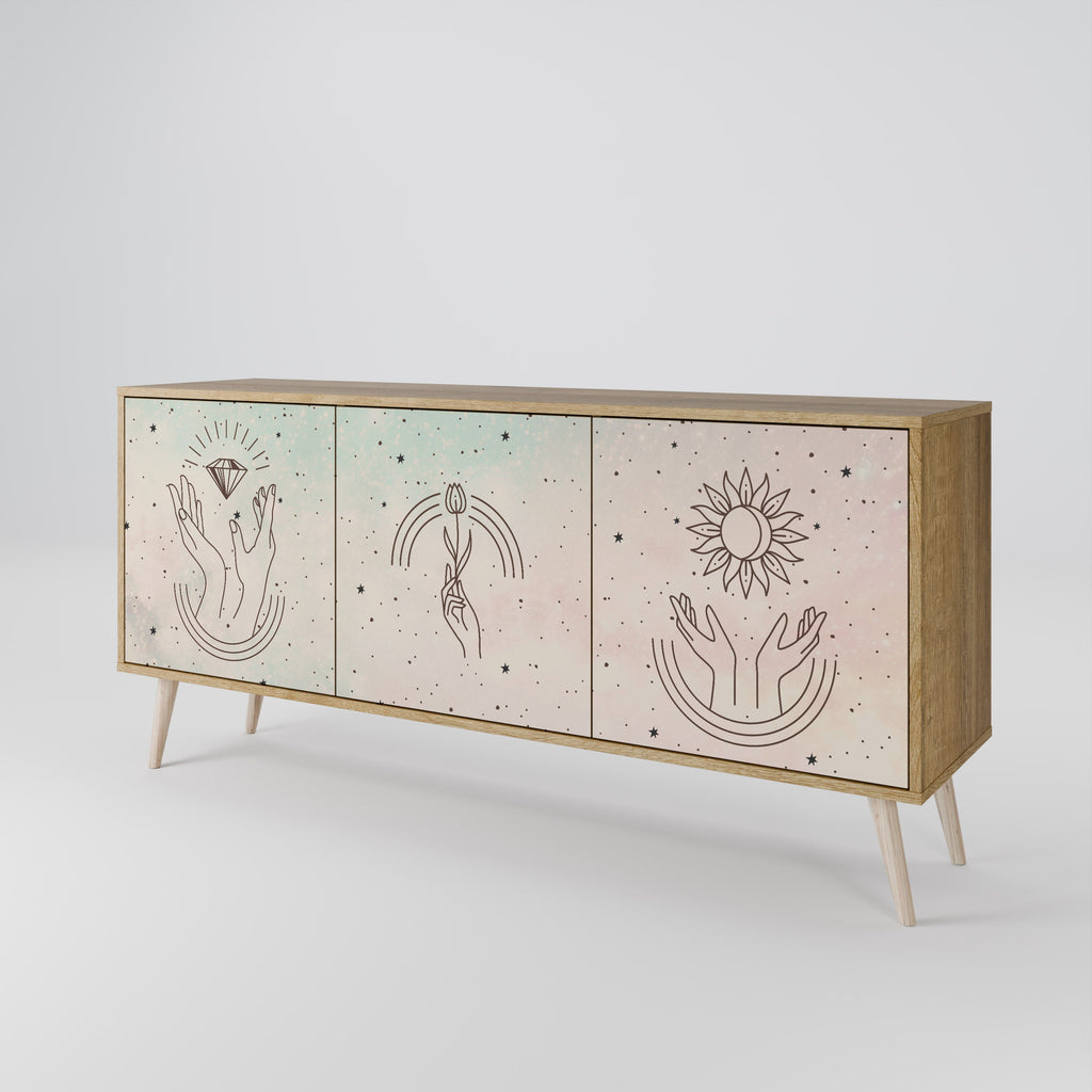 DELICATE BEAUTY 3-Door Sideboard in Oak Effect