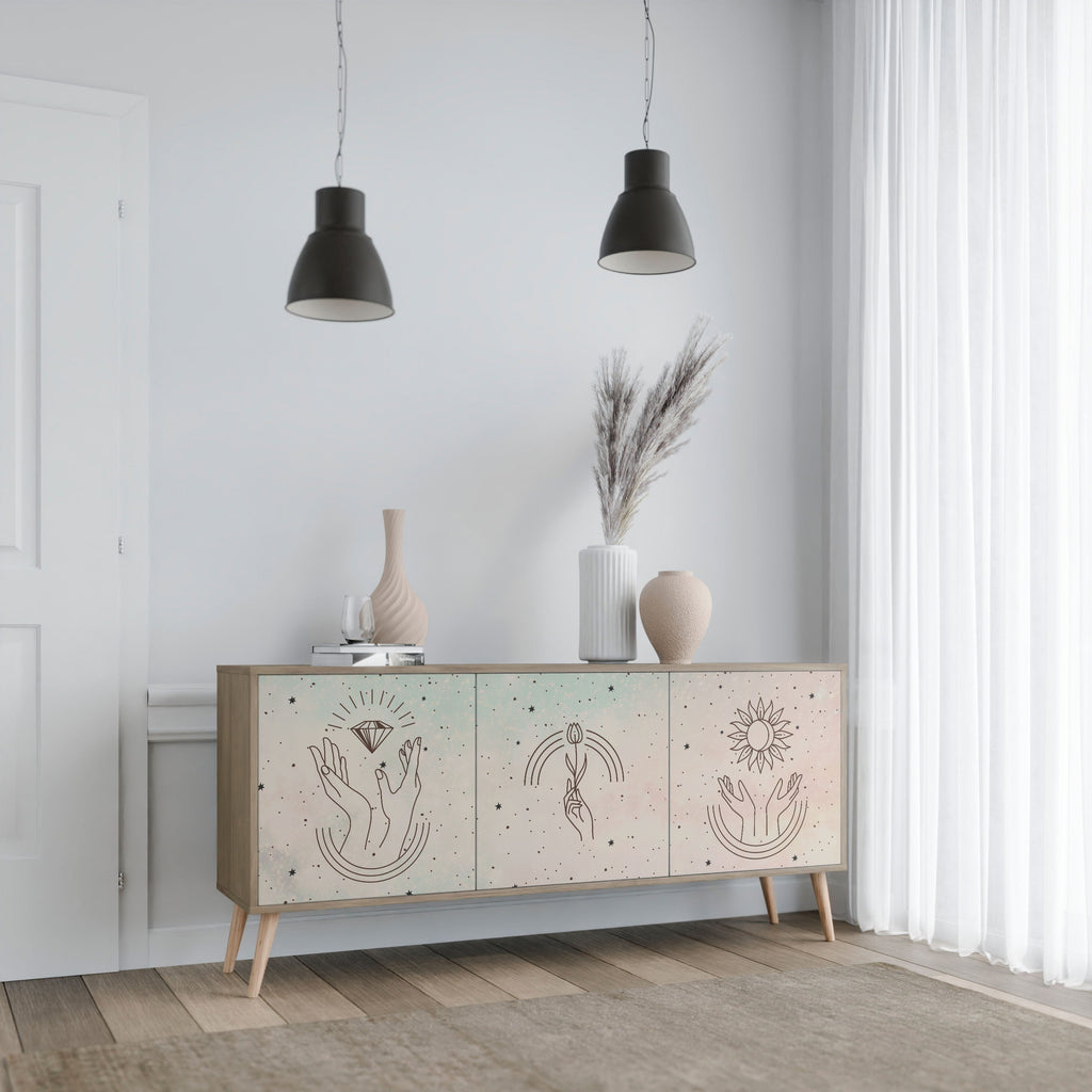 DELICATE BEAUTY 3-Door Sideboard in Oak Effect