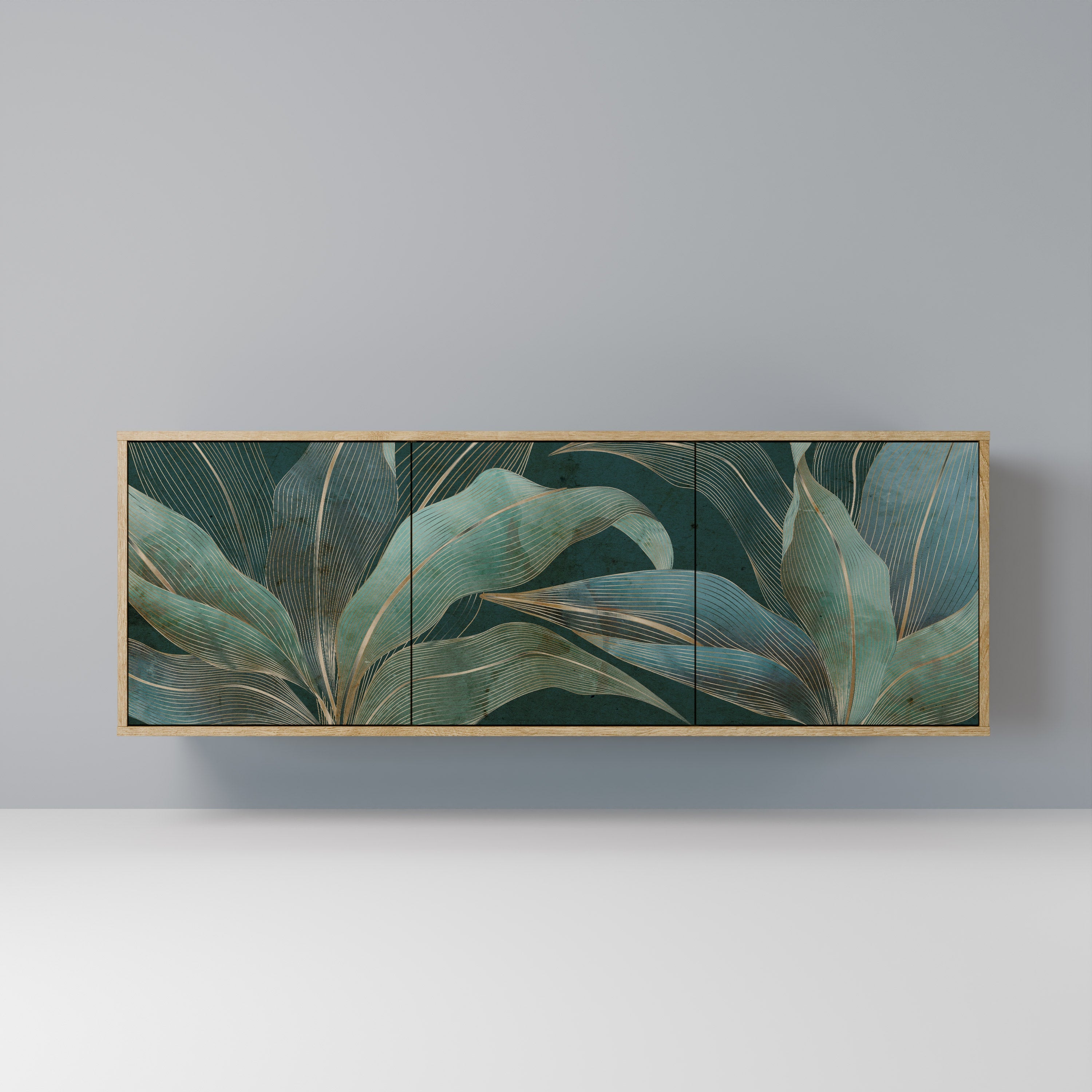 ROYAL GREEN Aparador de 3 Portas em Efeito Carvalho