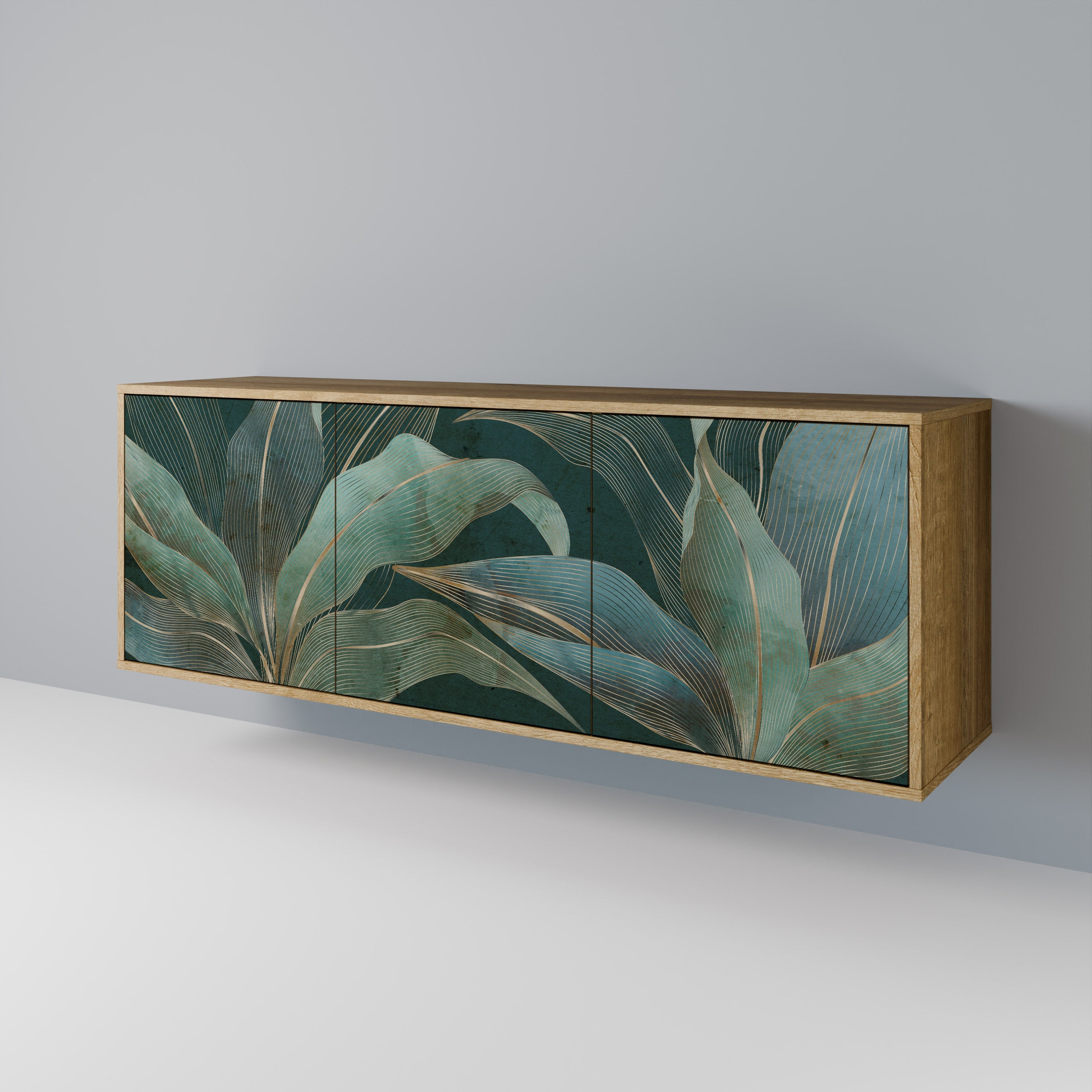 ROYAL GREEN 3-Door Sideboard in Oak Effect