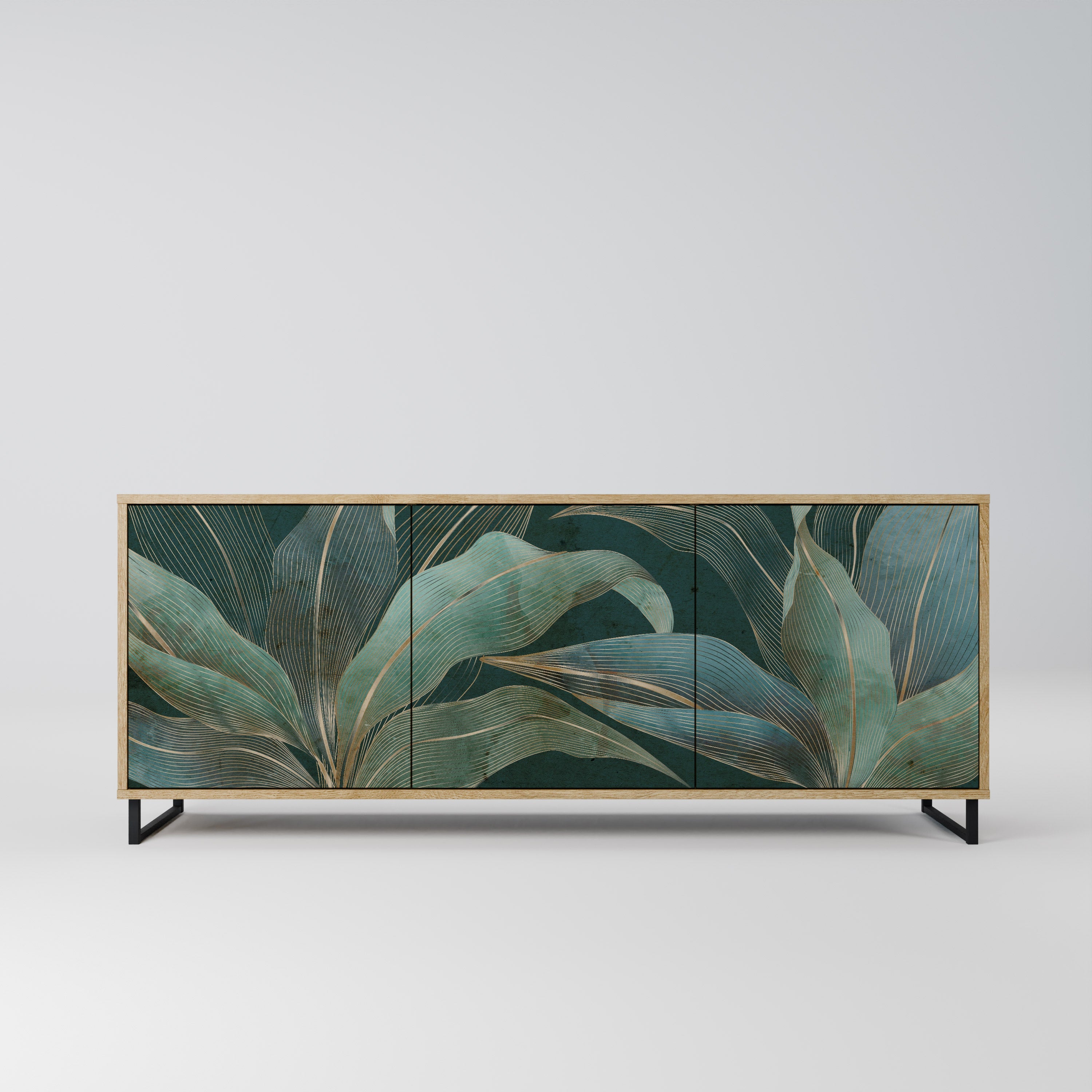 ROYAL GREEN Aparador de 3 Portas em Efeito Carvalho