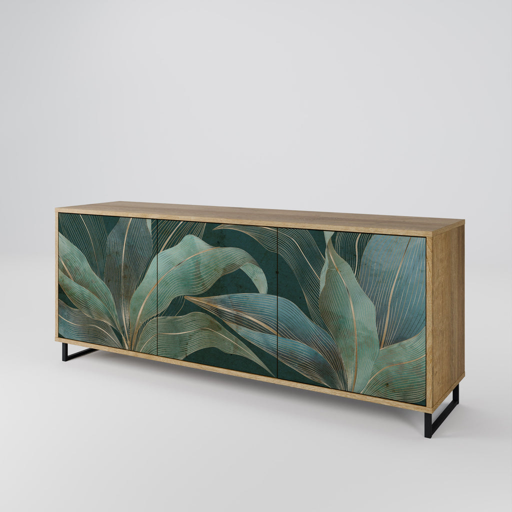 ROYAL GREEN 3-Door Sideboard in Oak Effect