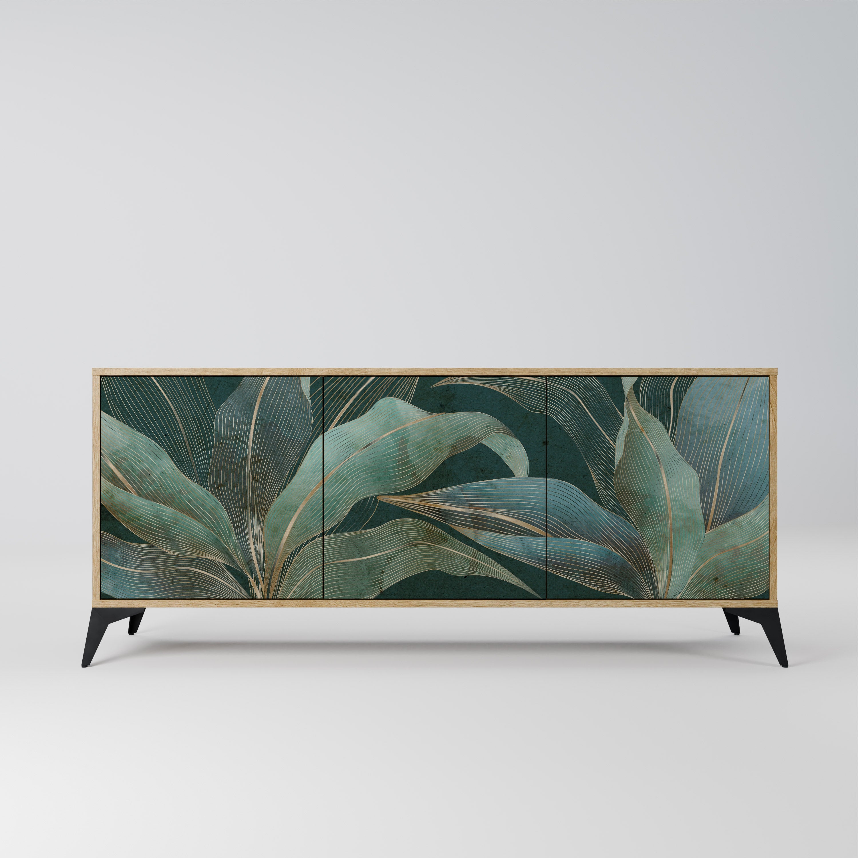 ROYAL GREEN Aparador de 3 Portas em Efeito Carvalho