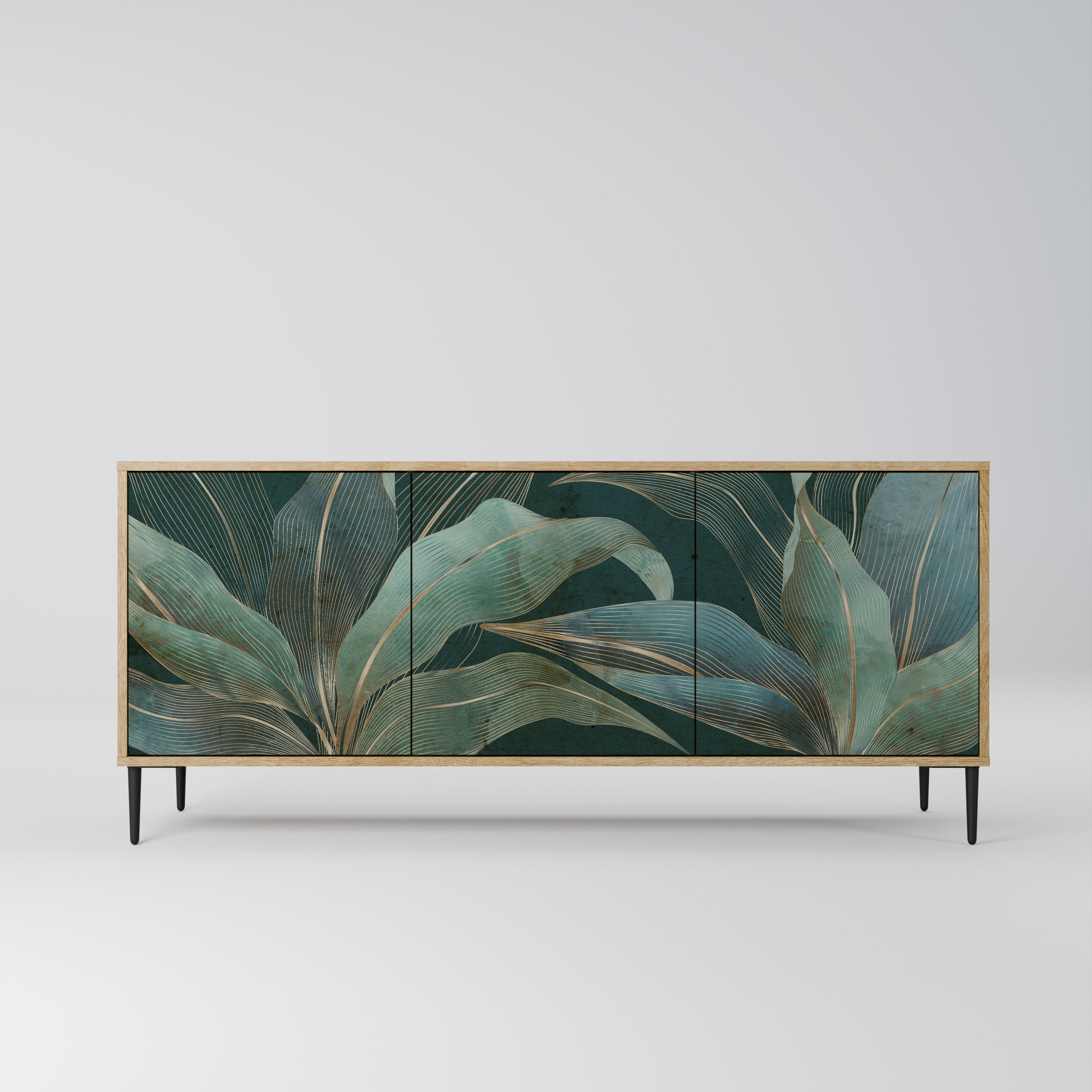 ROYAL GREEN Aparador de 3 Portas em Efeito Carvalho