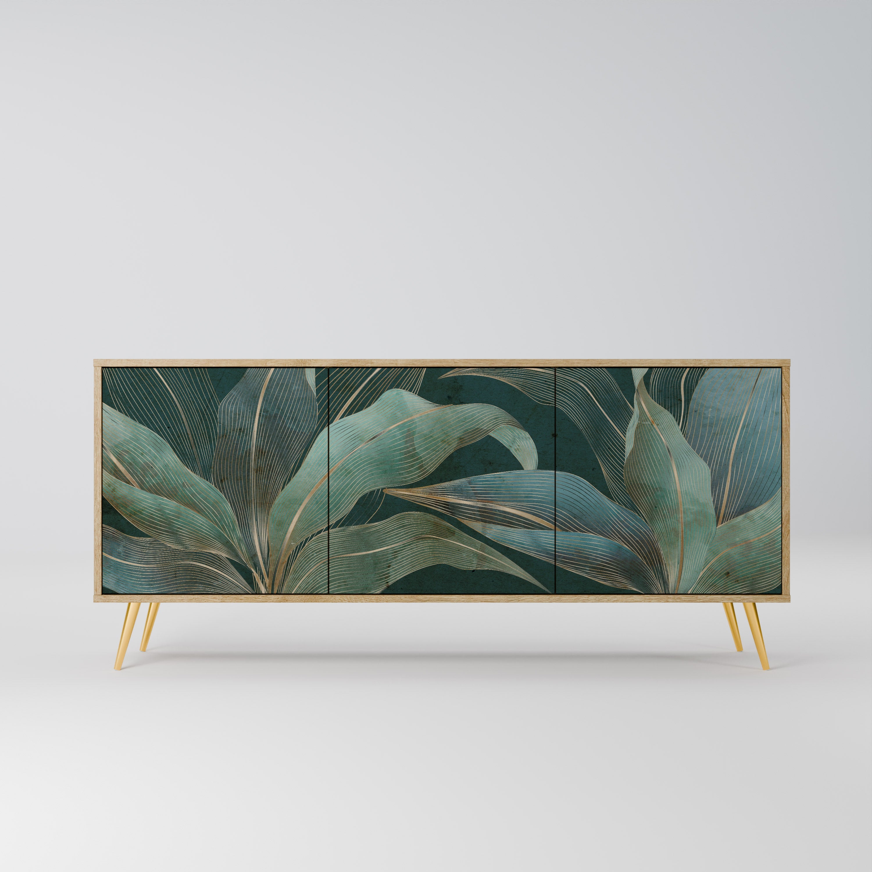 ROYAL GREEN Aparador de 3 Portas em Efeito Carvalho