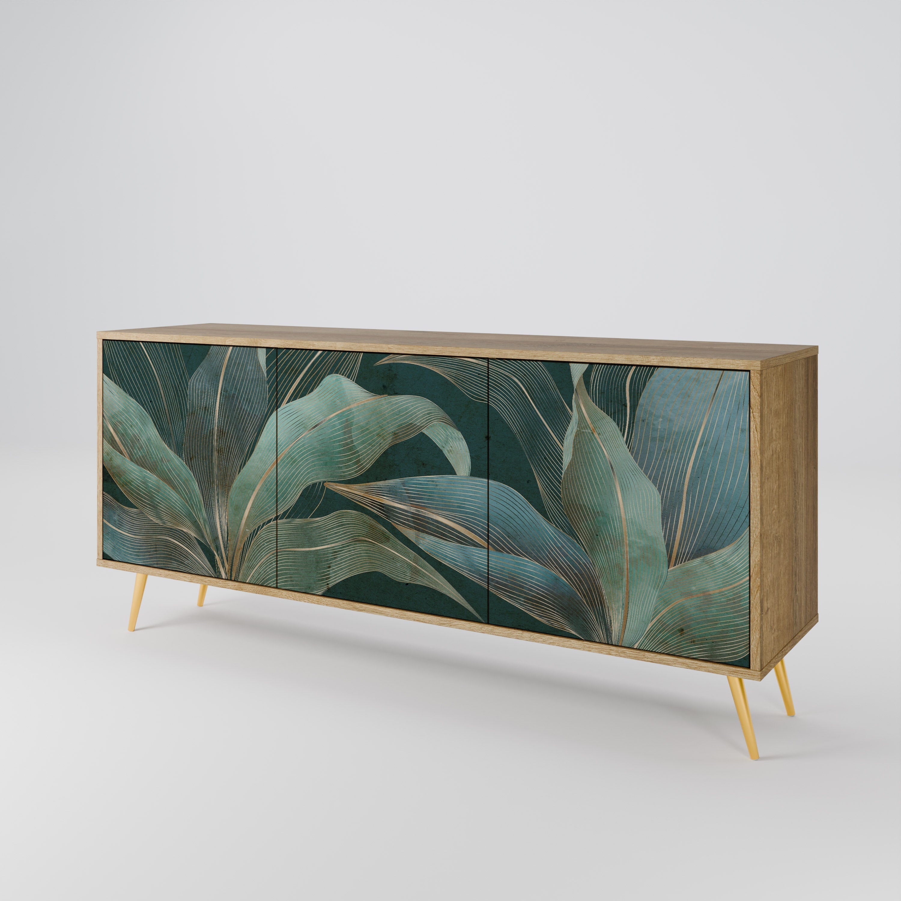 ROYAL GREEN 3-Door Sideboard in Oak Effect