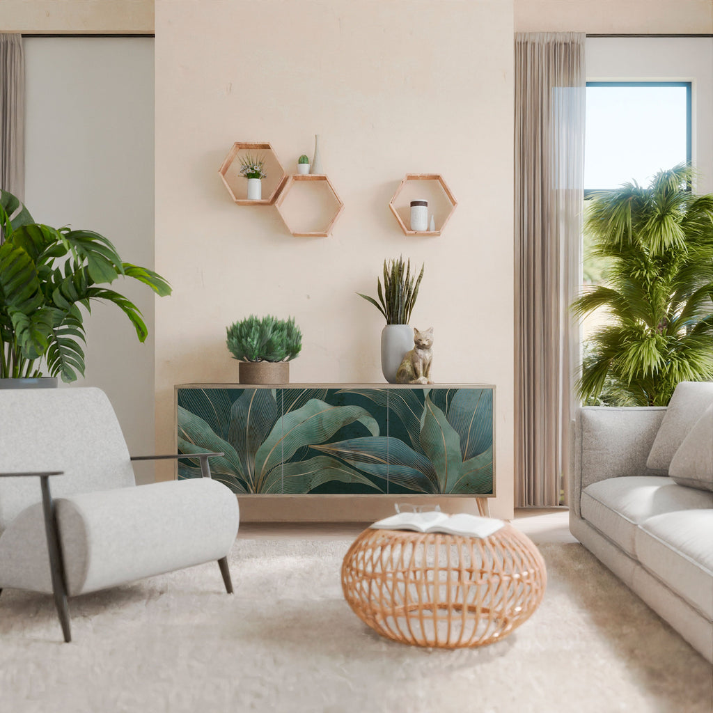 ROYAL GREEN 3-Door Sideboard in Oak Effect