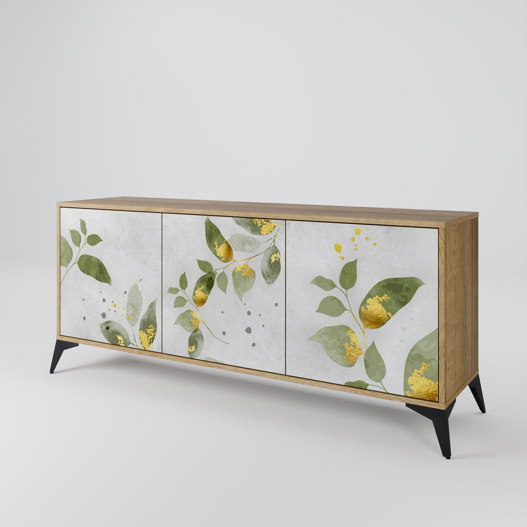 ELEGANT BOTANICS 3-Door Sideboard in Oak Effect