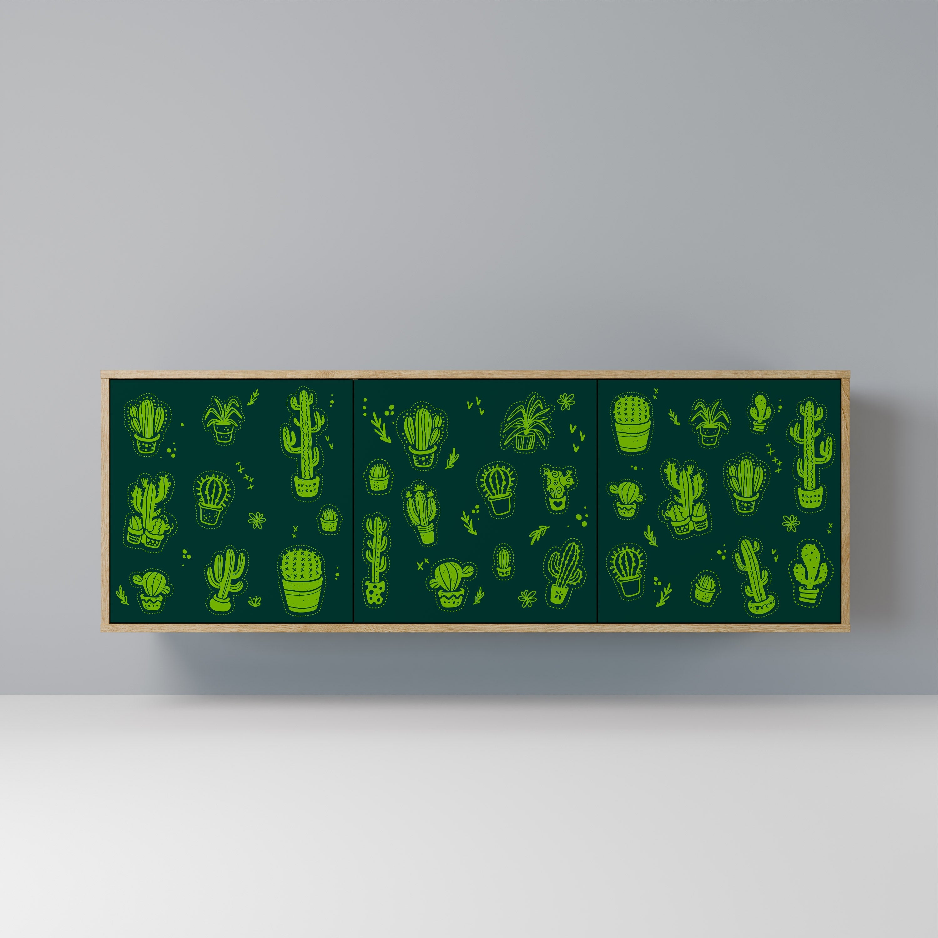 DESERT GREEN Aparador de 3 Portas em Efeito Carvalho