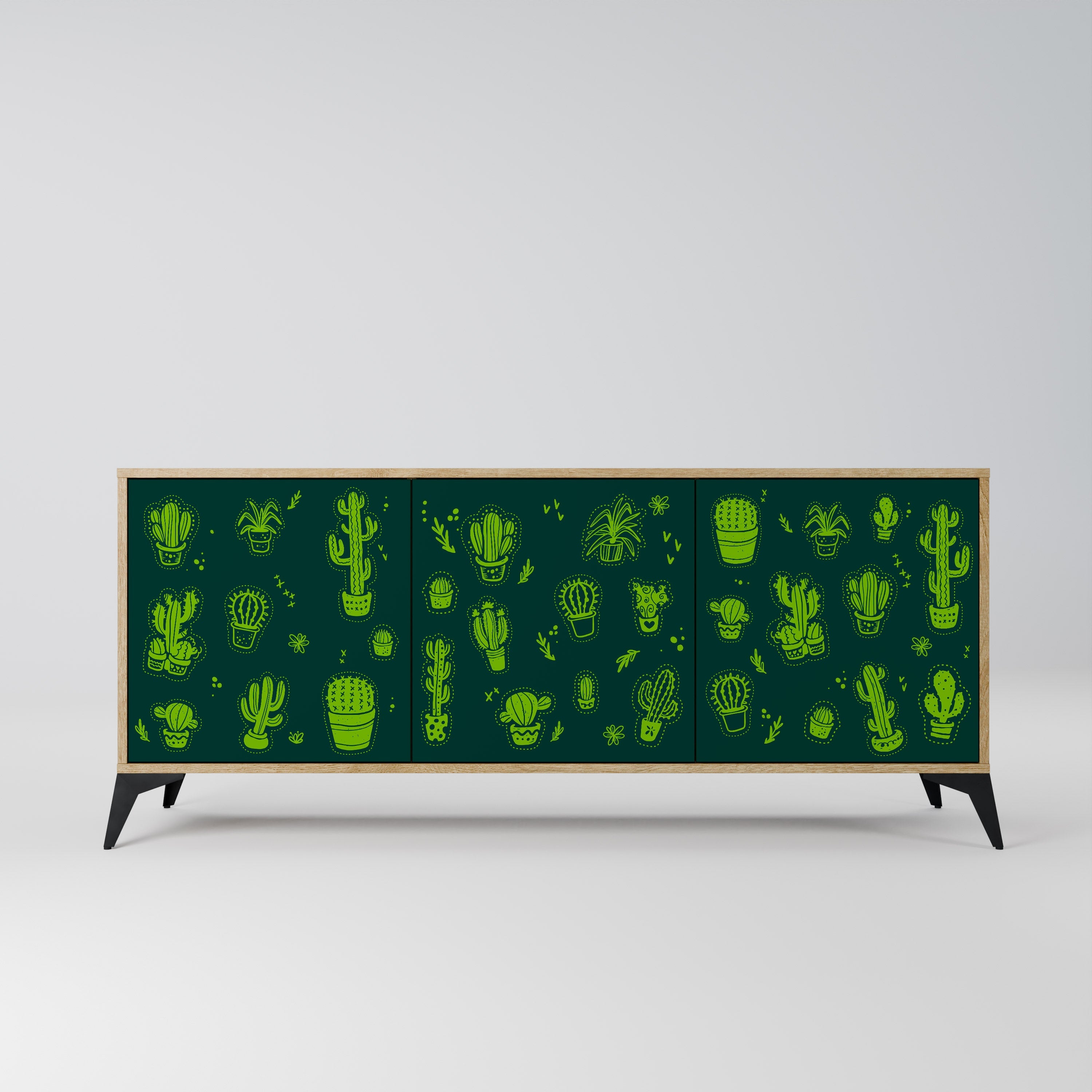 DESERT GREEN Aparador de 3 Portas em Efeito Carvalho