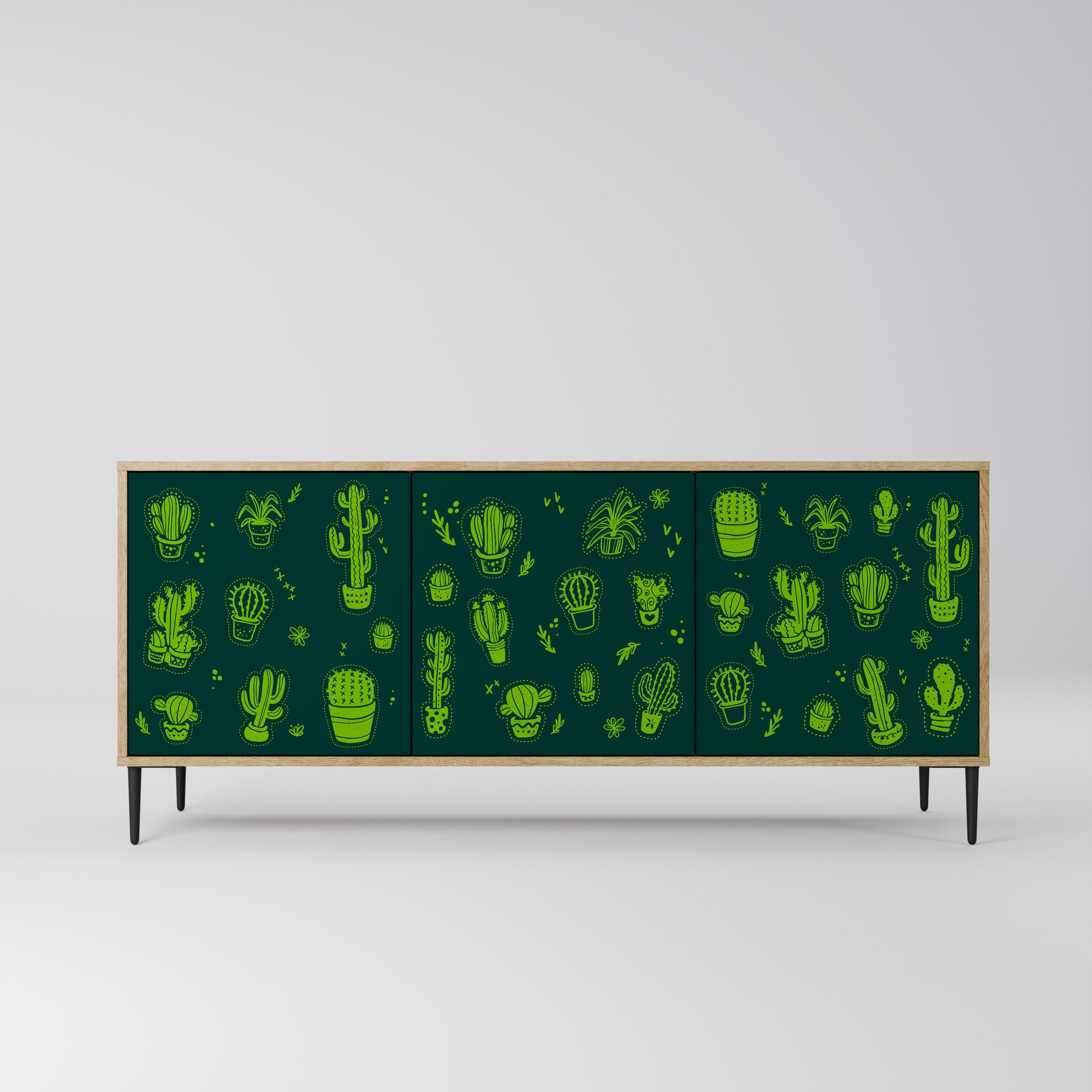 DESERT GREEN Aparador de 3 Portas em Efeito Carvalho