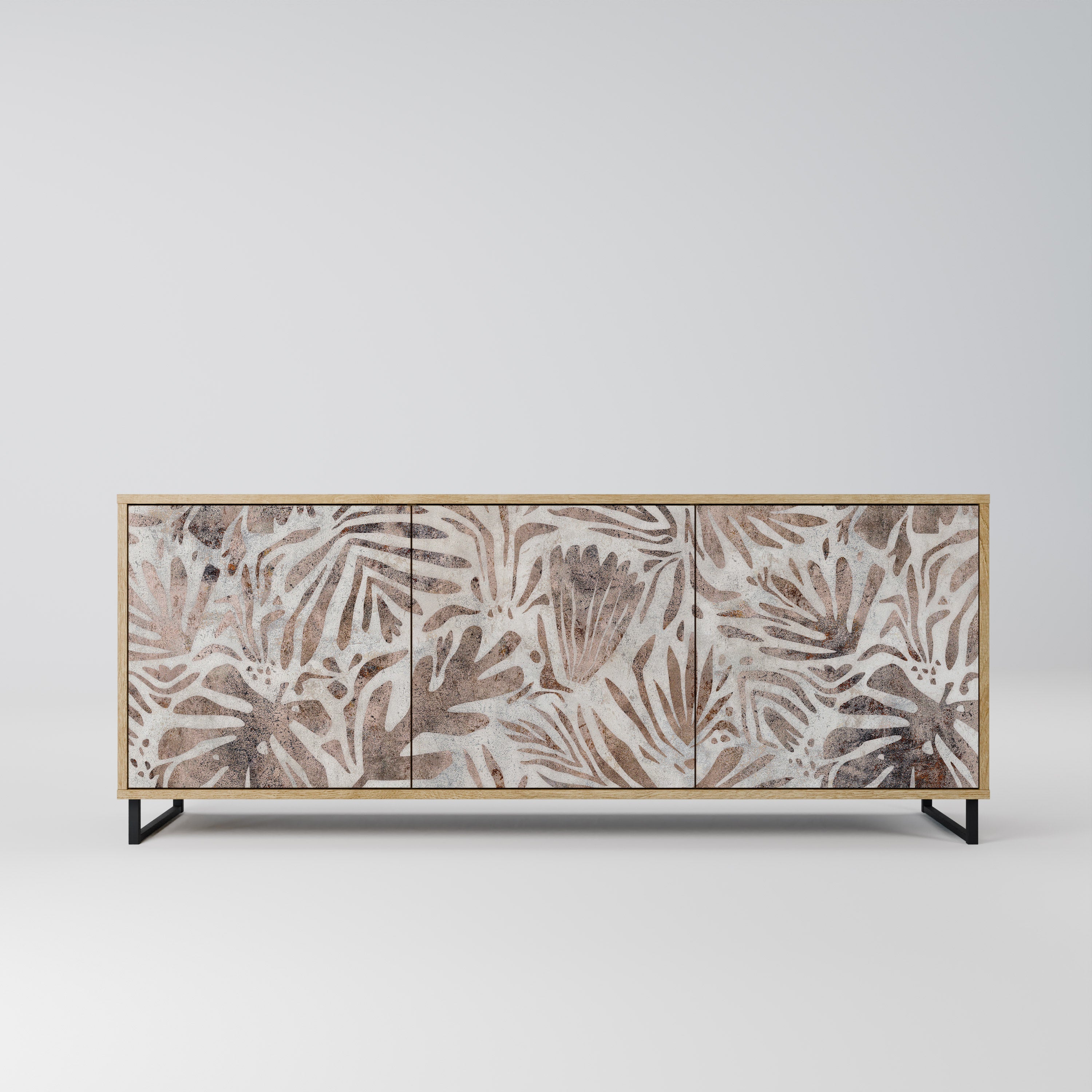 PASSING TIME Aparador de 3 Portas em Efeito Carvalho