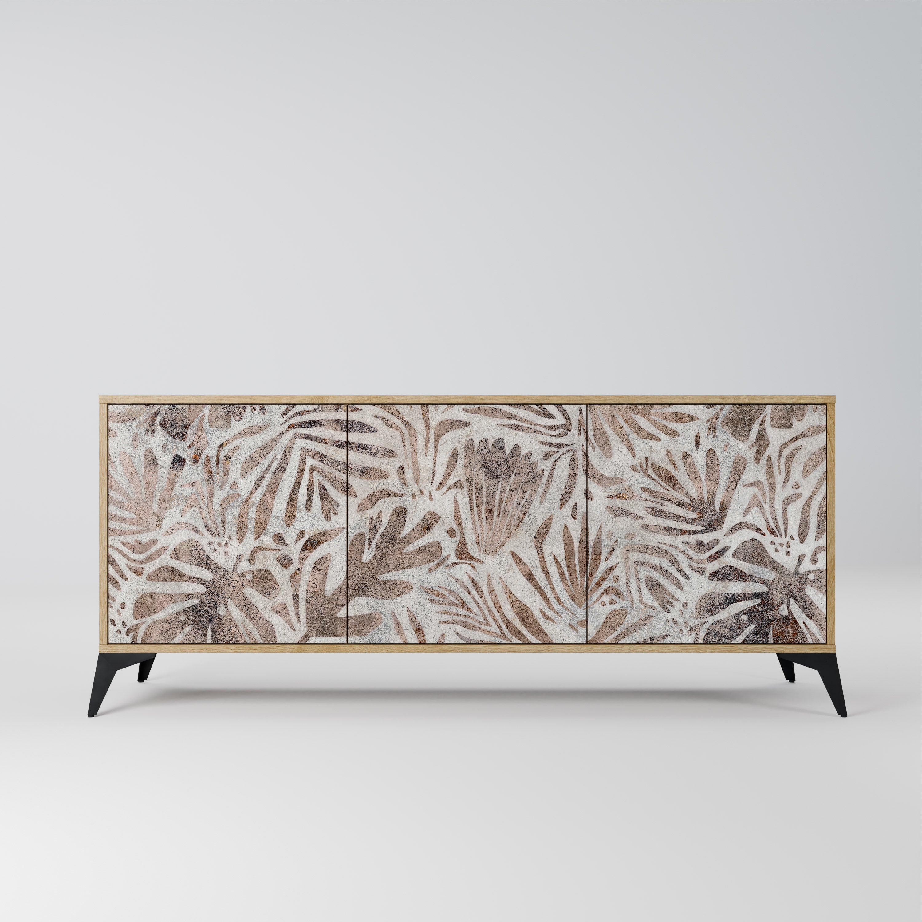 PASSING TIME Aparador de 3 Portas em Efeito Carvalho