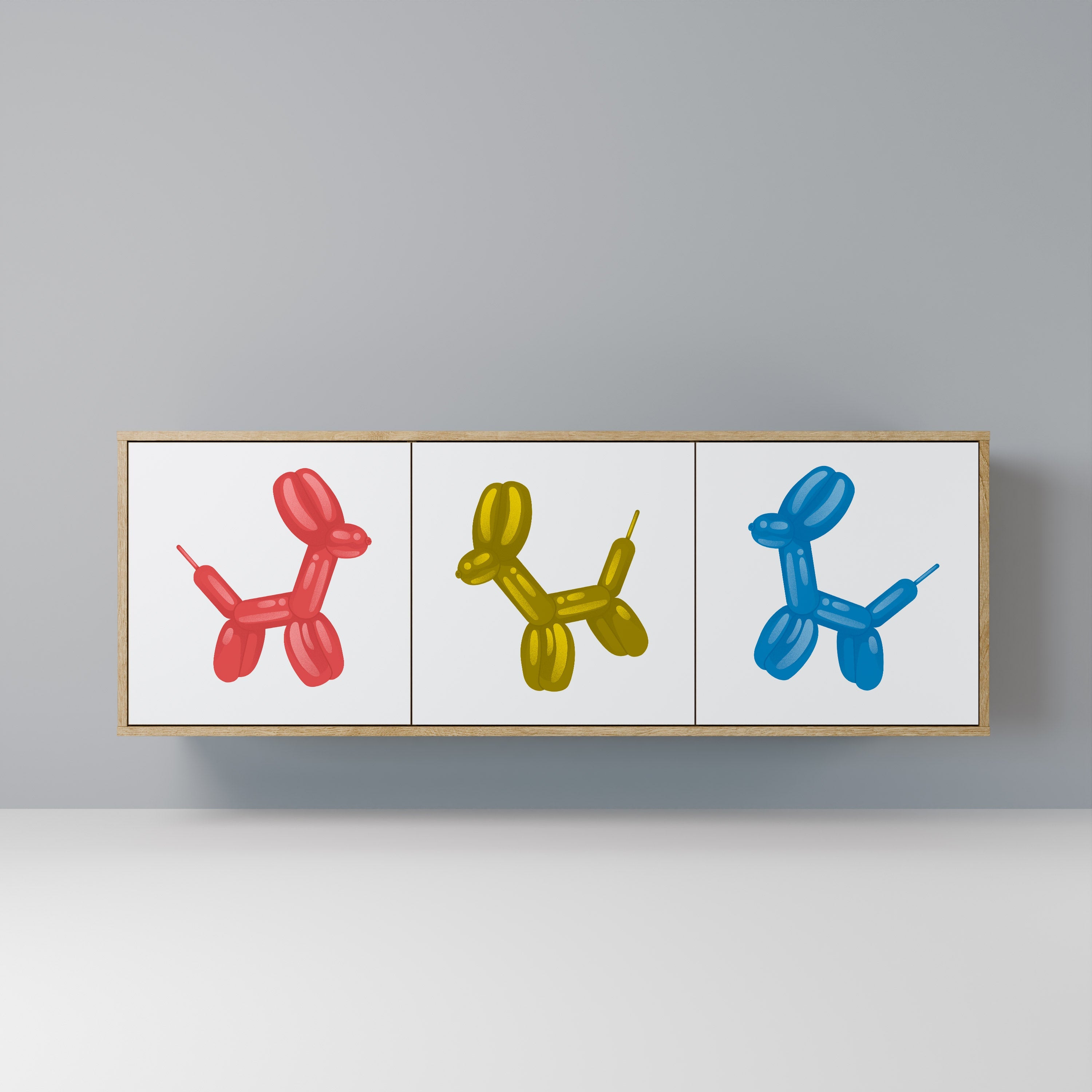 CHILDHOOD MEMORY Aparador de 3 Portas em Efeito Carvalho