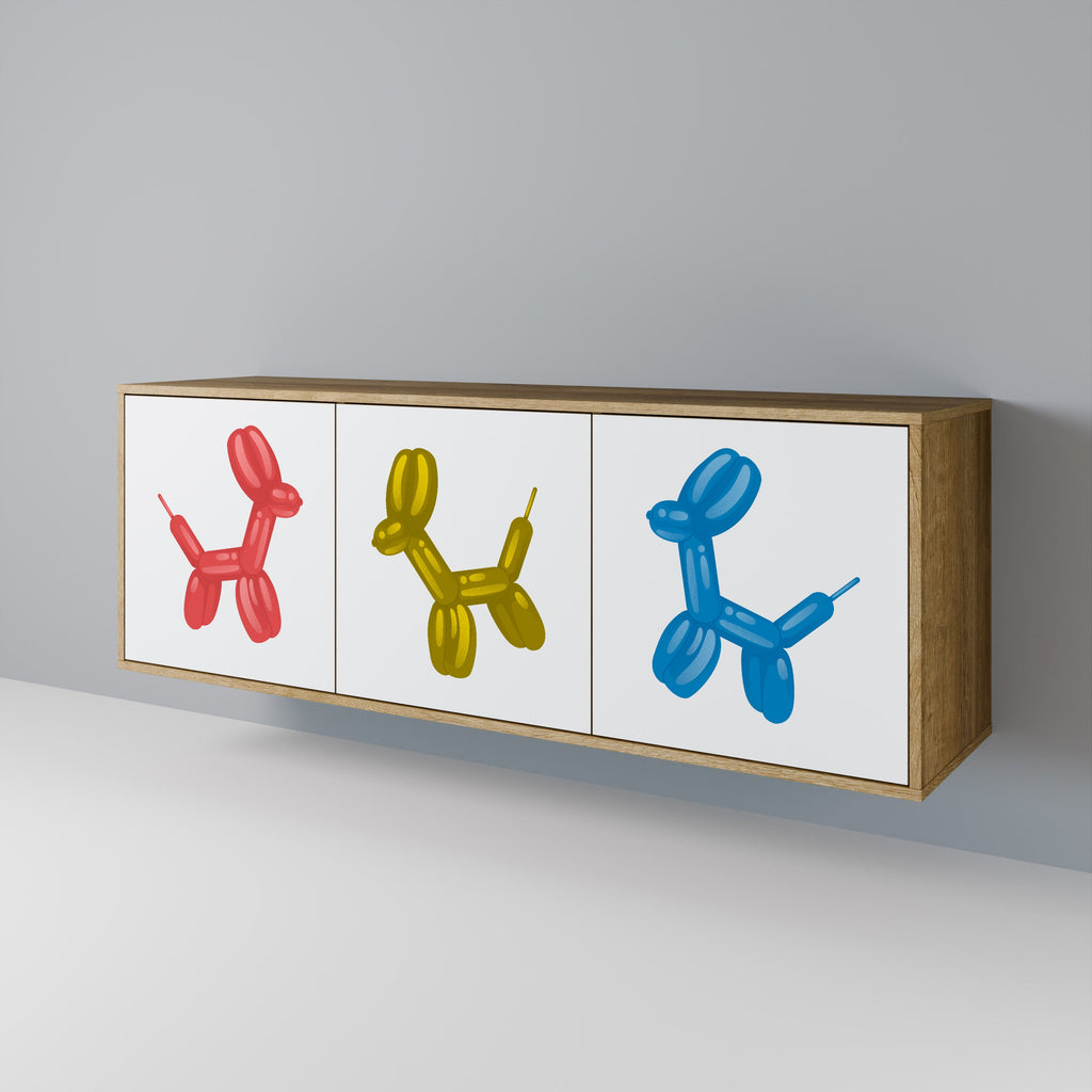 CHILDHOOD MEMORY Aparador de 3 Portas em Efeito Carvalho