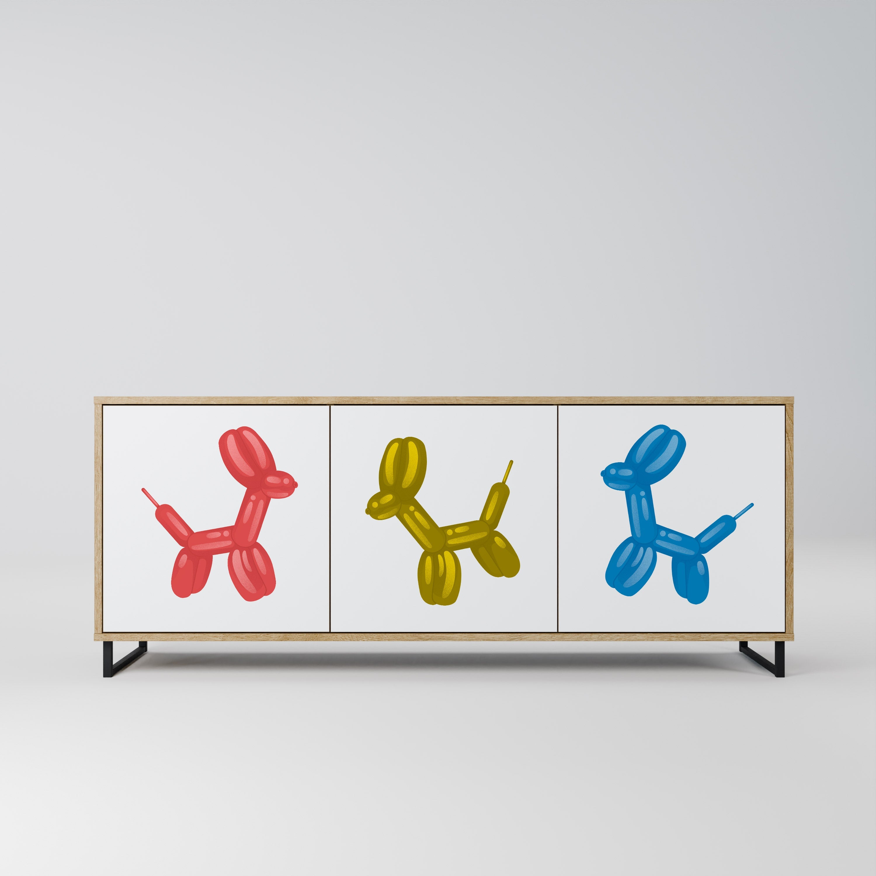 CHILDHOOD MEMORY Aparador de 3 Portas em Efeito Carvalho