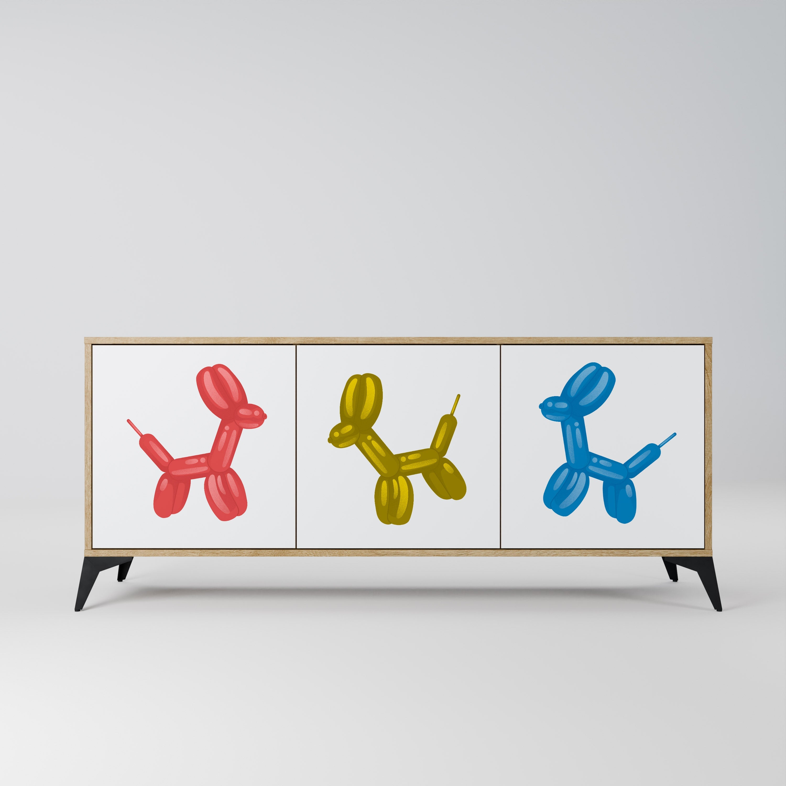 CHILDHOOD MEMORY Aparador de 3 Portas em Efeito Carvalho