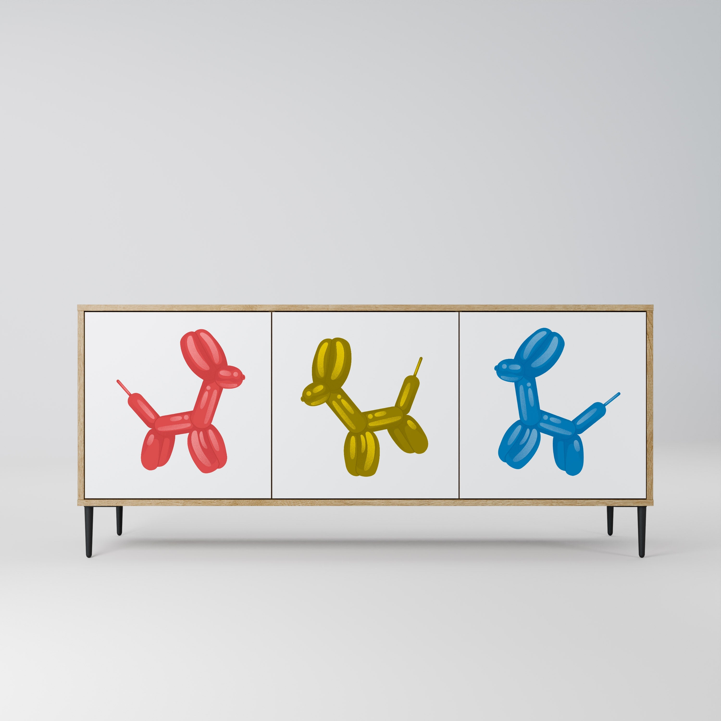 CHILDHOOD MEMORY Aparador de 3 Portas em Efeito Carvalho