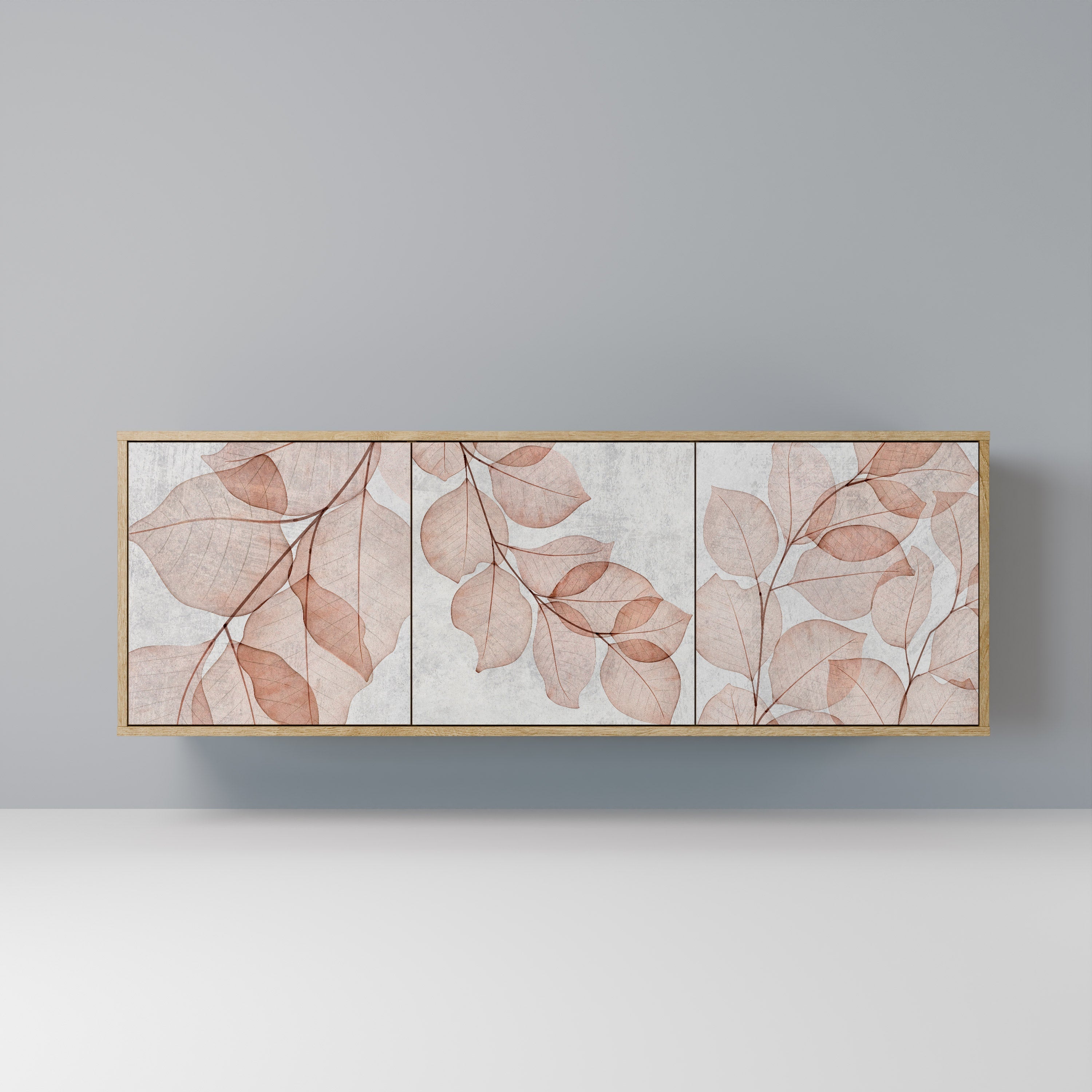 AUTUMN FRAGILITY Aparador de 3 Portas em Efeito Carvalho