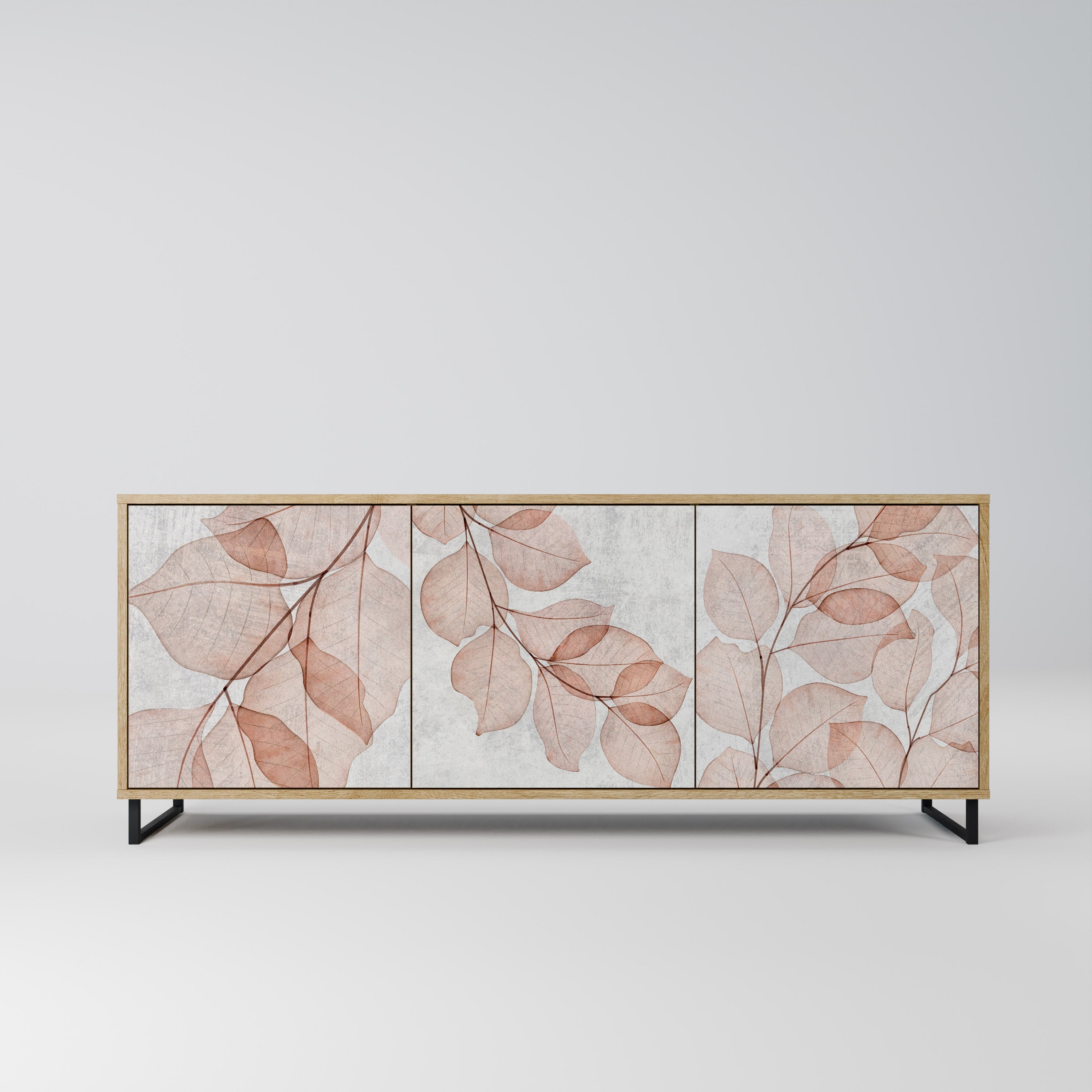 AUTUMN FRAGILITY Aparador de 3 Portas em Efeito Carvalho