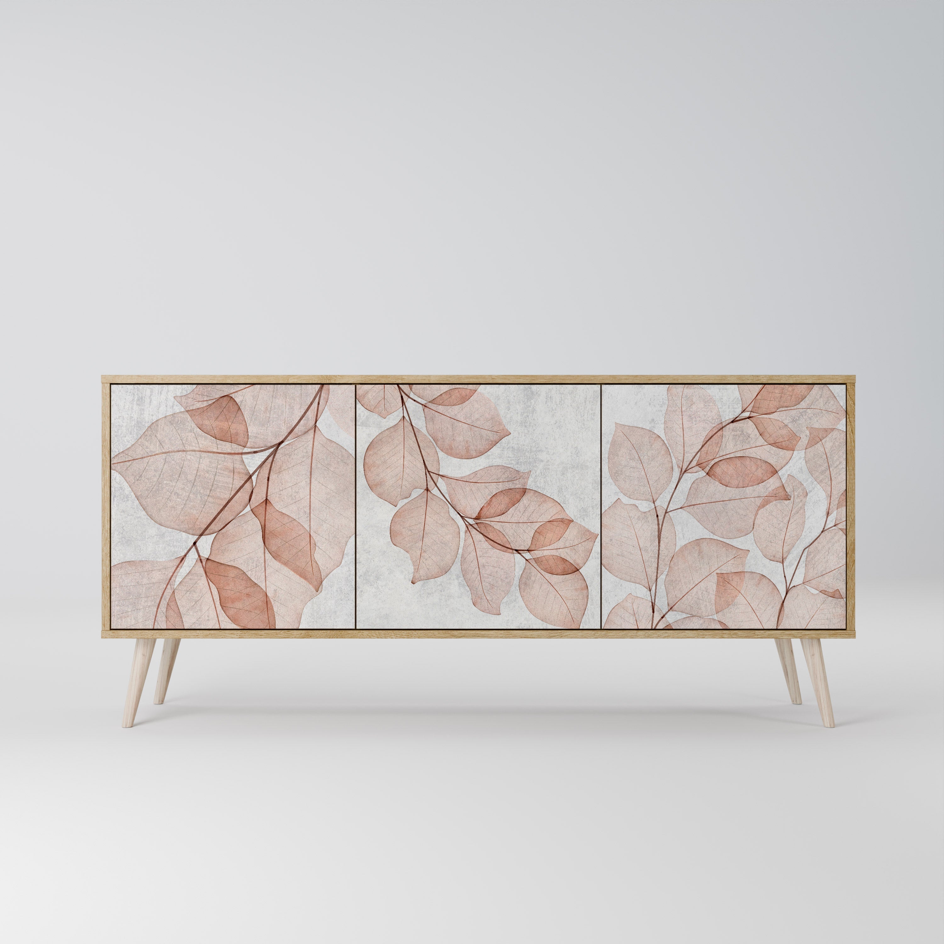 AUTUMN FRAGILITY Aparador de 3 Portas em Efeito Carvalho