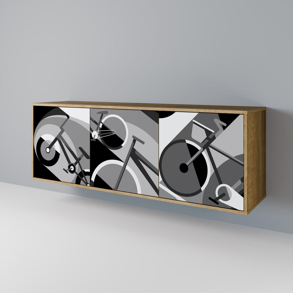 BIKE ENERGY Aparador de 3 Portas em Efeito Carvalho
