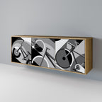 BIKE ENERGY Aparador de 3 Portas em Efeito Carvalho