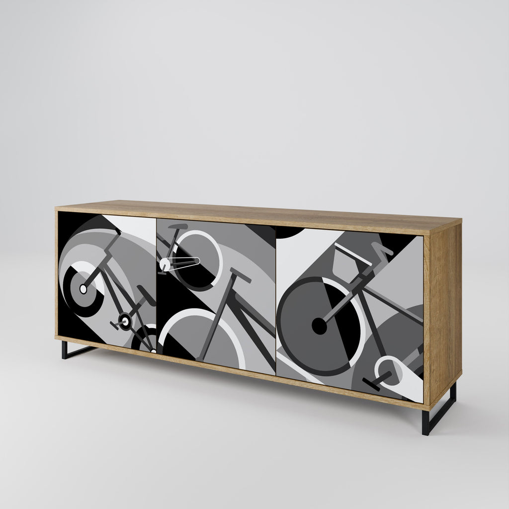 BIKE ENERGY Aparador de 3 Portas em Efeito Carvalho