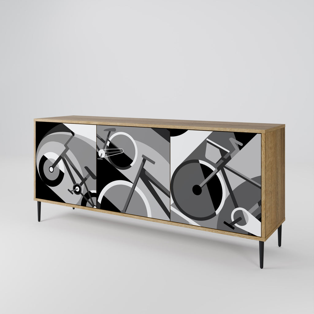 BIKE ENERGY Aparador de 3 Portas em Efeito Carvalho