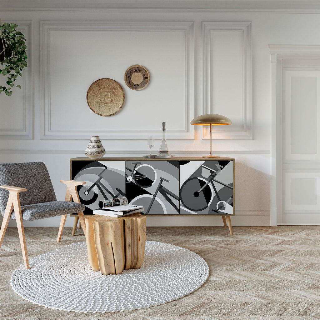 BIKE ENERGY Aparador de 3 Portas em Efeito Carvalho