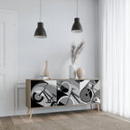 BIKE ENERGY Aparador de 3 Portas em Efeito Carvalho