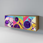 BIKE DREAMS Aparador de 3 Portas em Efeito Carvalho