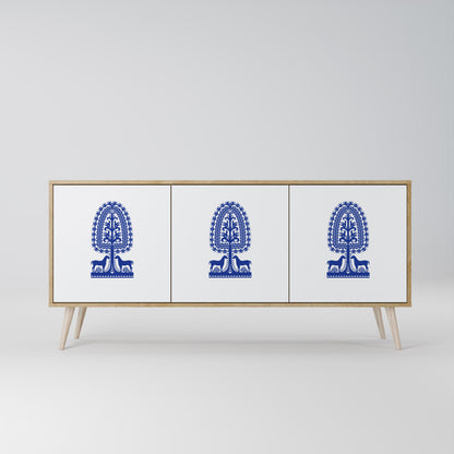 POLISH FOLK ART Aparador de 3 Portas