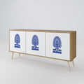 POLISH FOLK ART Aparador de 3 Portas