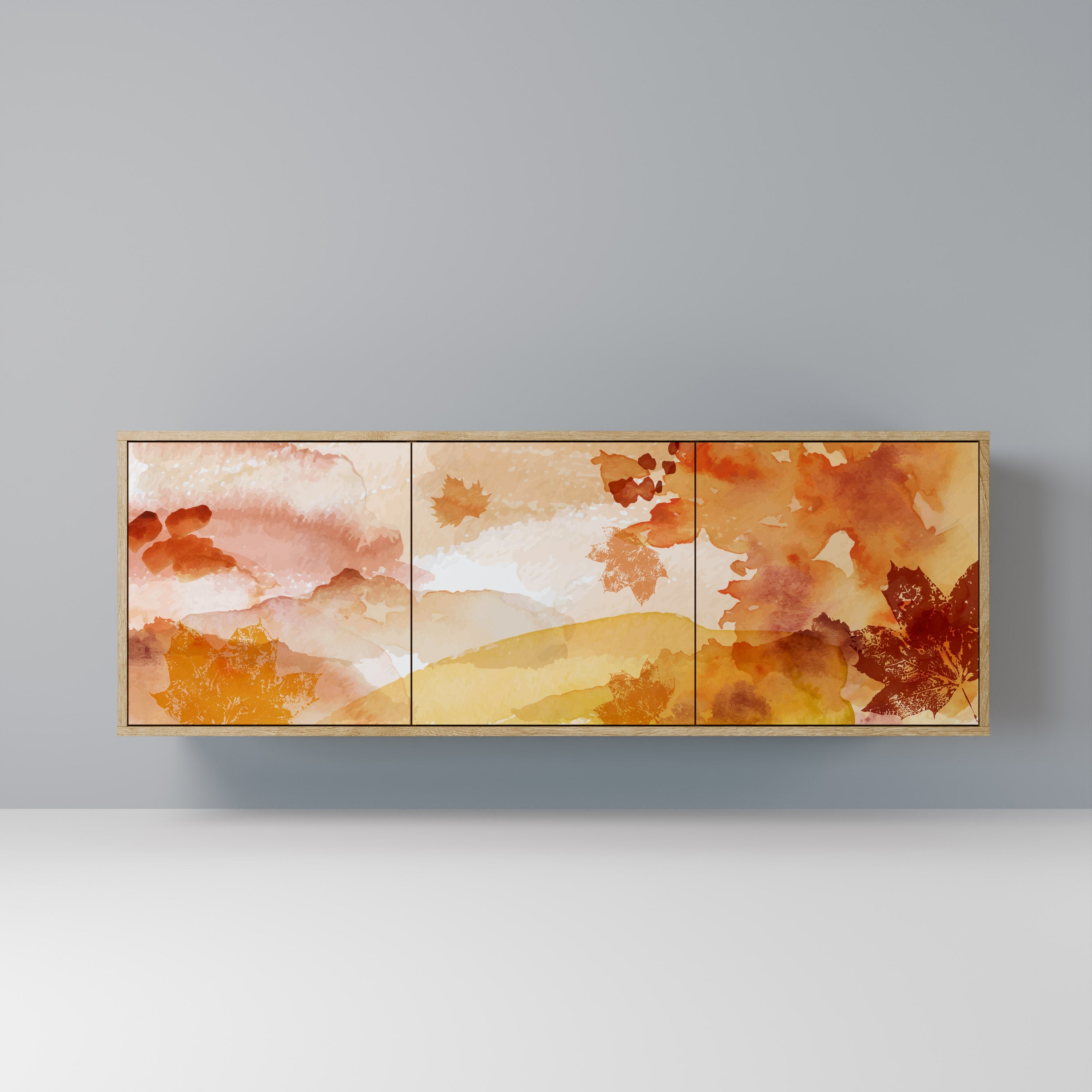 TRACES OF AUTUMN Aparador de 3 Portas em Efeito Carvalho