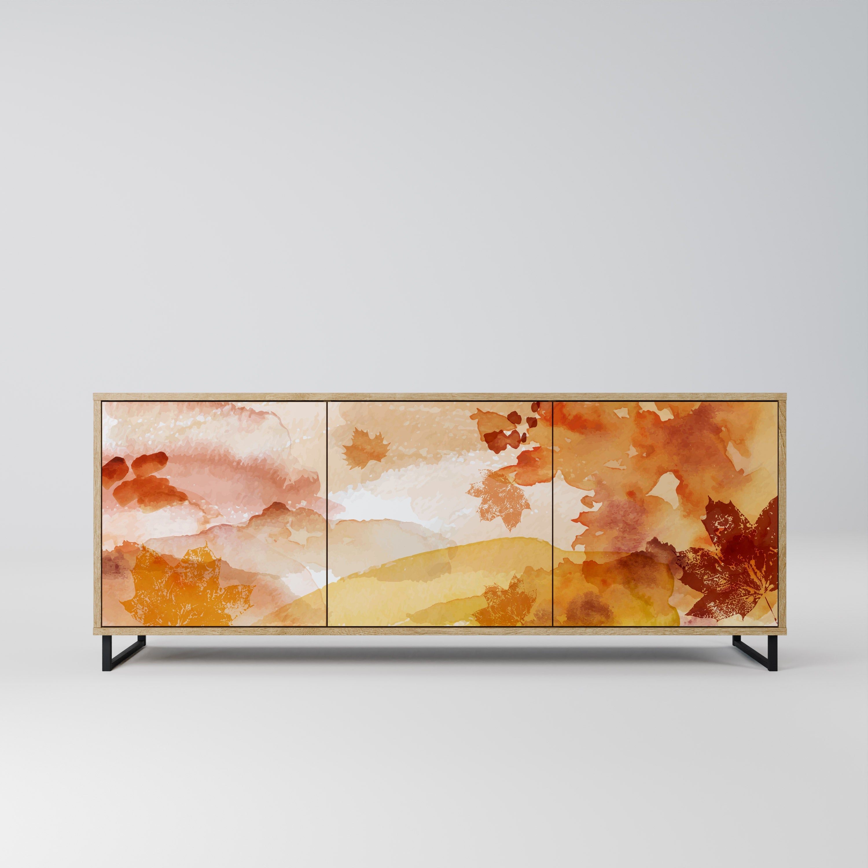 TRACES OF AUTUMN Aparador de 3 Portas em Efeito Carvalho