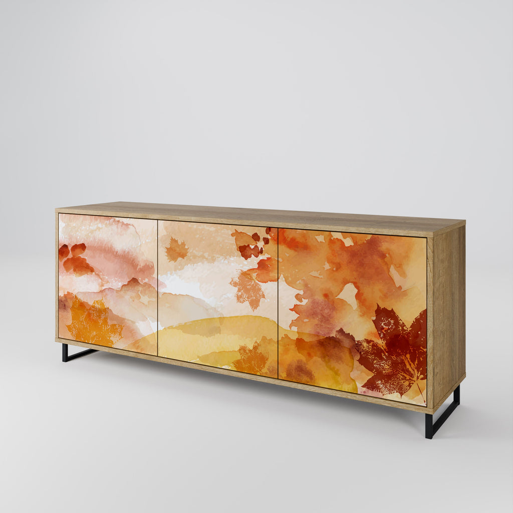 TRACES OF AUTUMN Aparador de 3 Portas em Efeito Carvalho