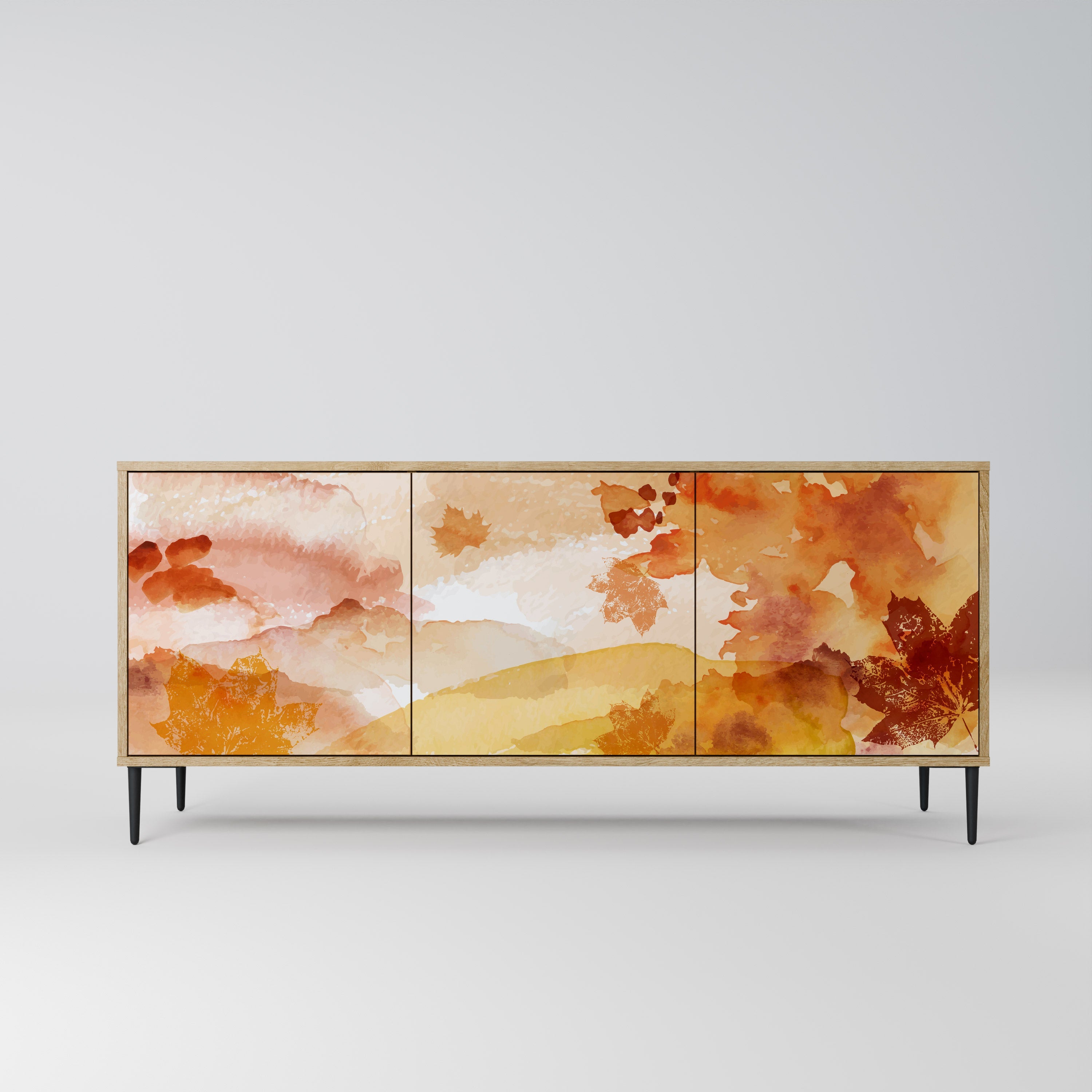 TRACES OF AUTUMN Aparador de 3 Portas em Efeito Carvalho