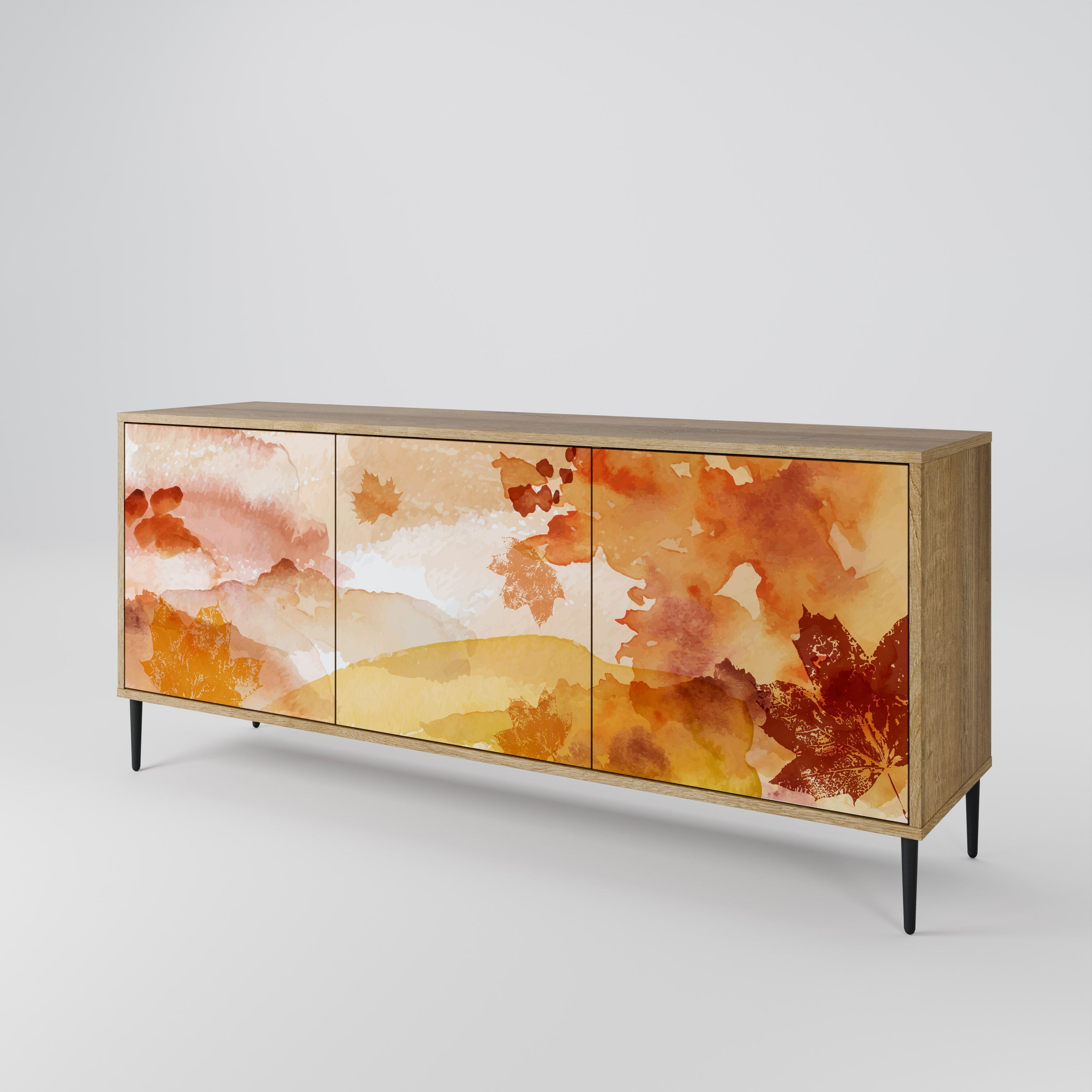 TRACES OF AUTUMN Aparador de 3 Portas em Efeito Carvalho