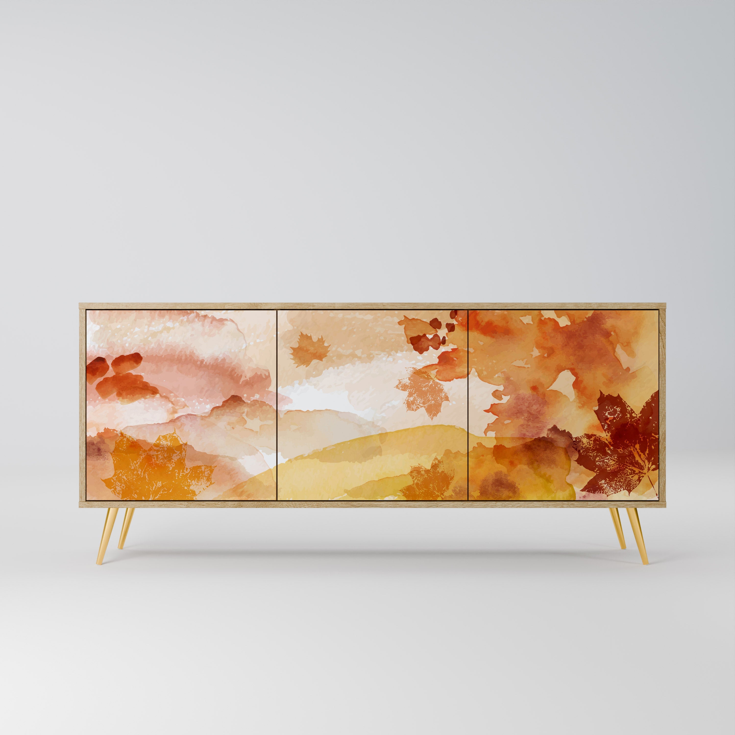 TRACES OF AUTUMN Aparador de 3 Portas em Efeito Carvalho