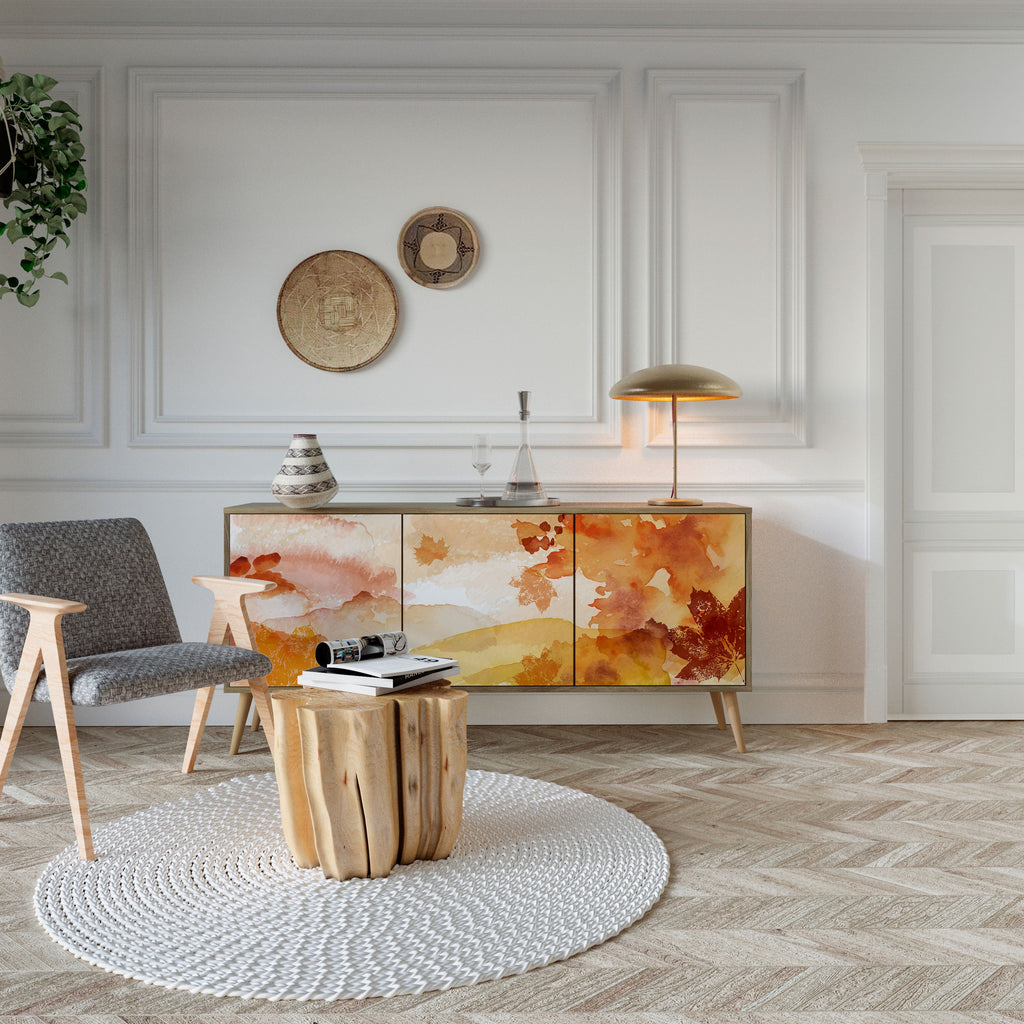 TRACES OF AUTUMN Aparador de 3 Portas em Efeito Carvalho