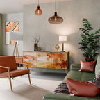 TRACES OF AUTUMN Aparador de 3 Portas em Efeito Carvalho