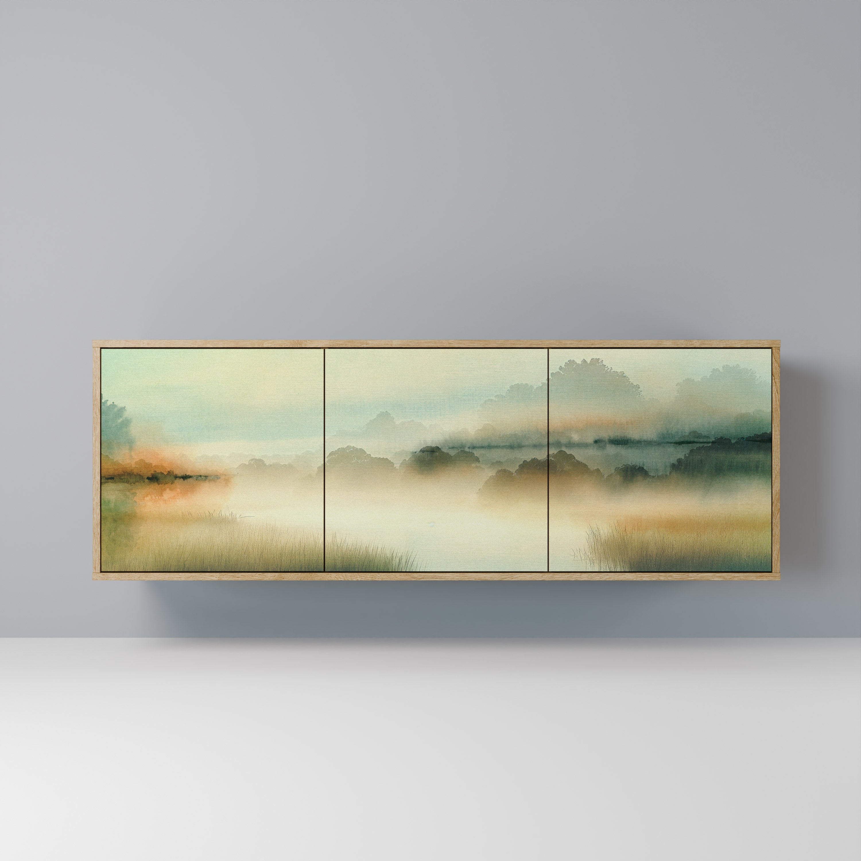 MORNING BY THE LAKE Aparador de 3 Portas em Efeito Carvalho