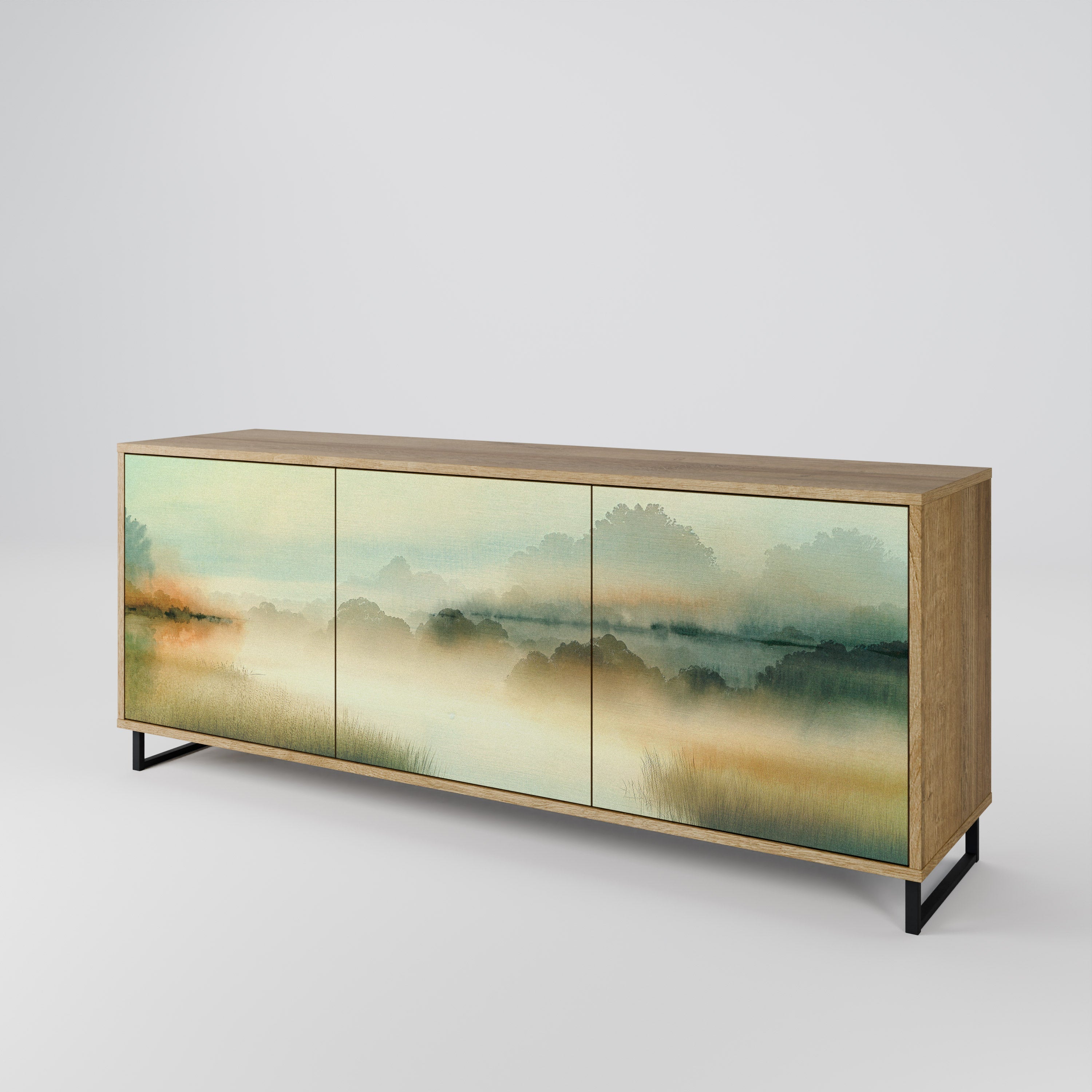 MORNING BY THE LAKE 3-Door Sideboard in Oak Effect