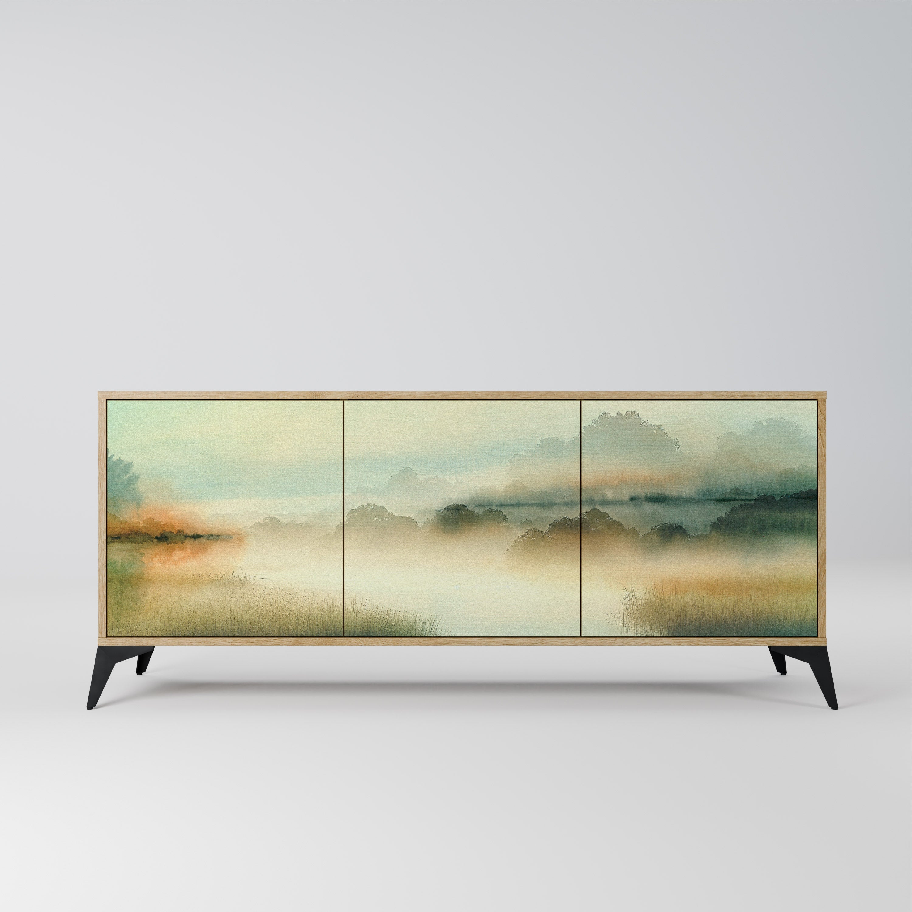 MORNING BY THE LAKE Aparador de 3 Portas em Efeito Carvalho